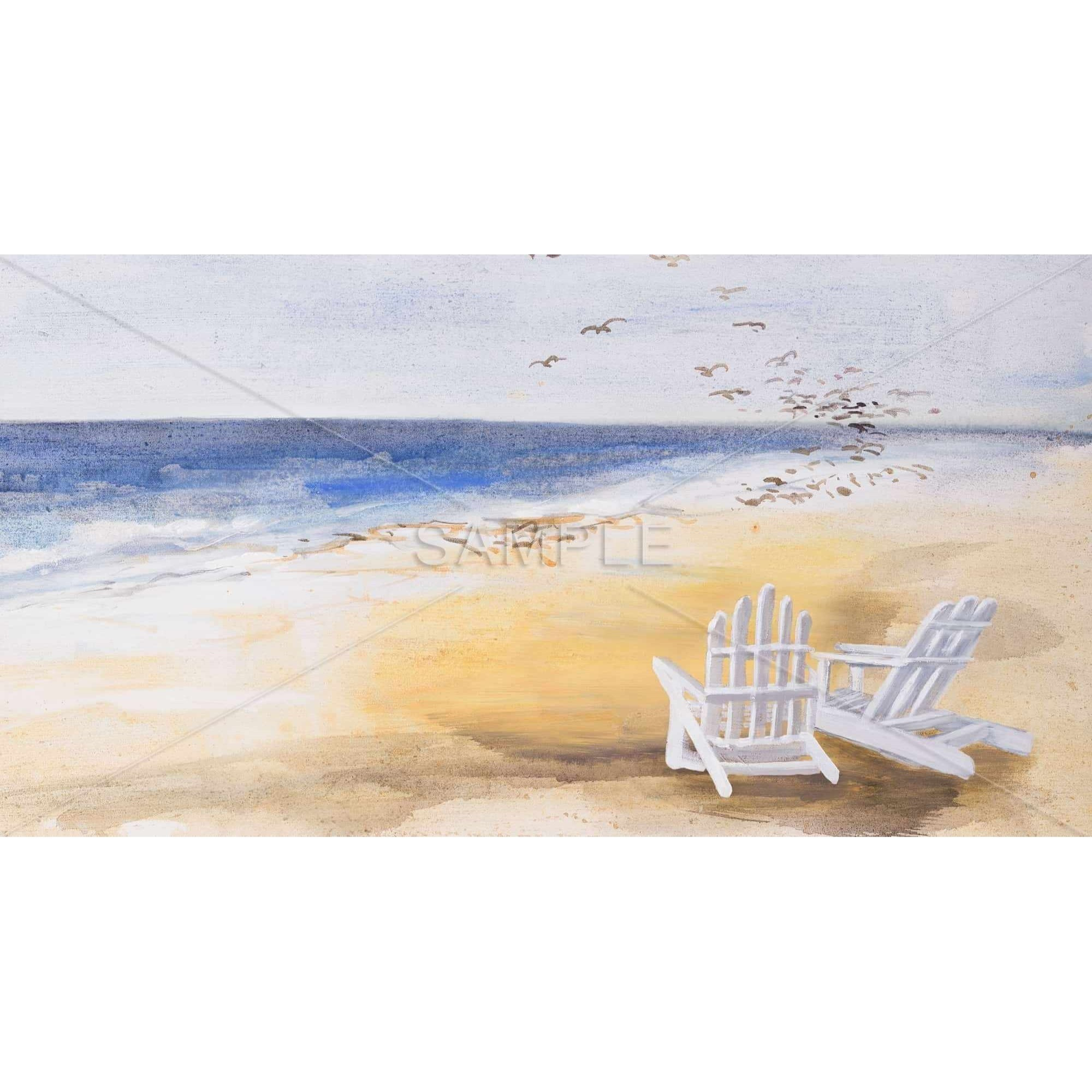 DAY AT THE BEACH - Framed Print on canvas by Begin Edition