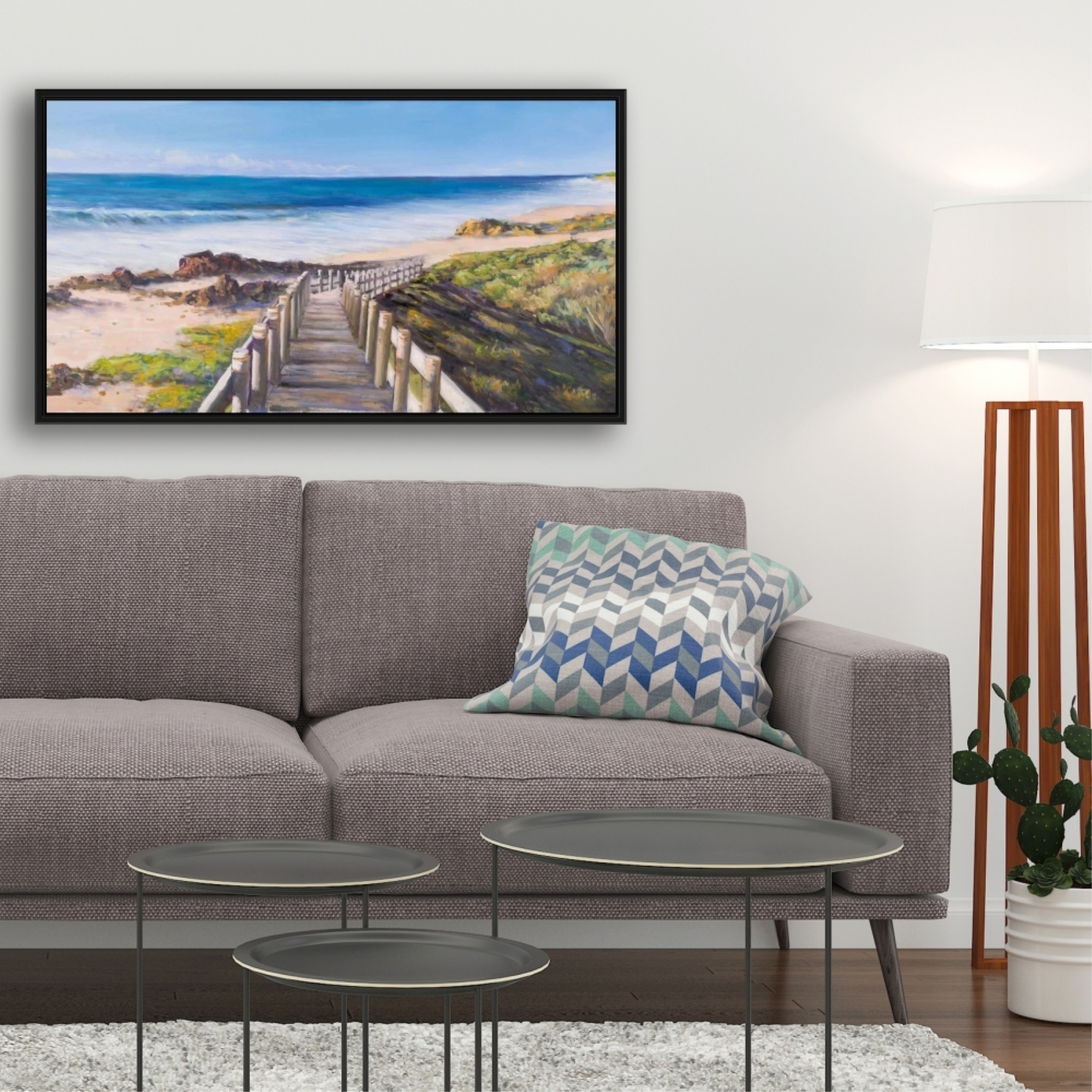 WALK TO THE SEASIDE - Framed Print on canvas by Begin Edition