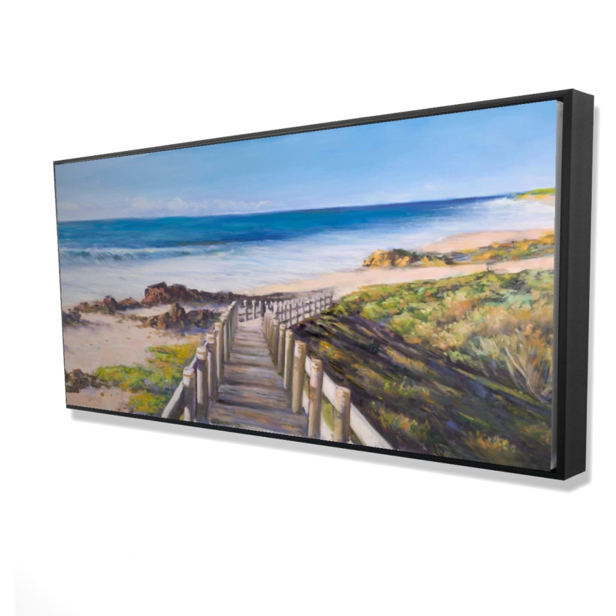 WALK TO THE SEASIDE - Framed Print on canvas by Begin Edition