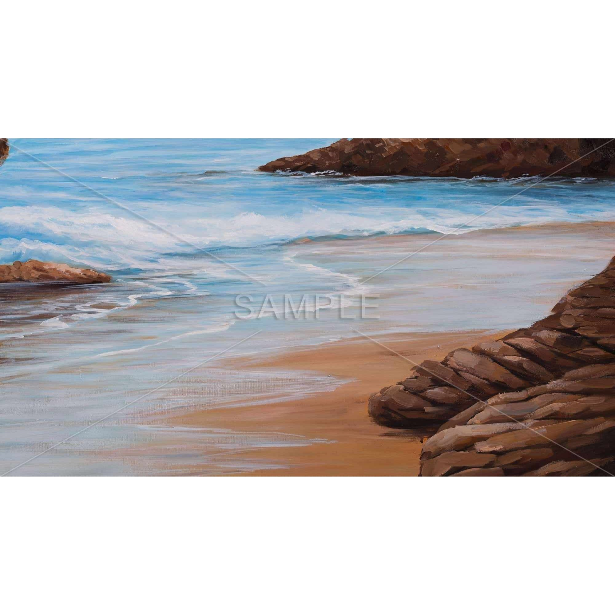 ROCKS AND SEASIDE - Framed Print on canvas by Begin Edition