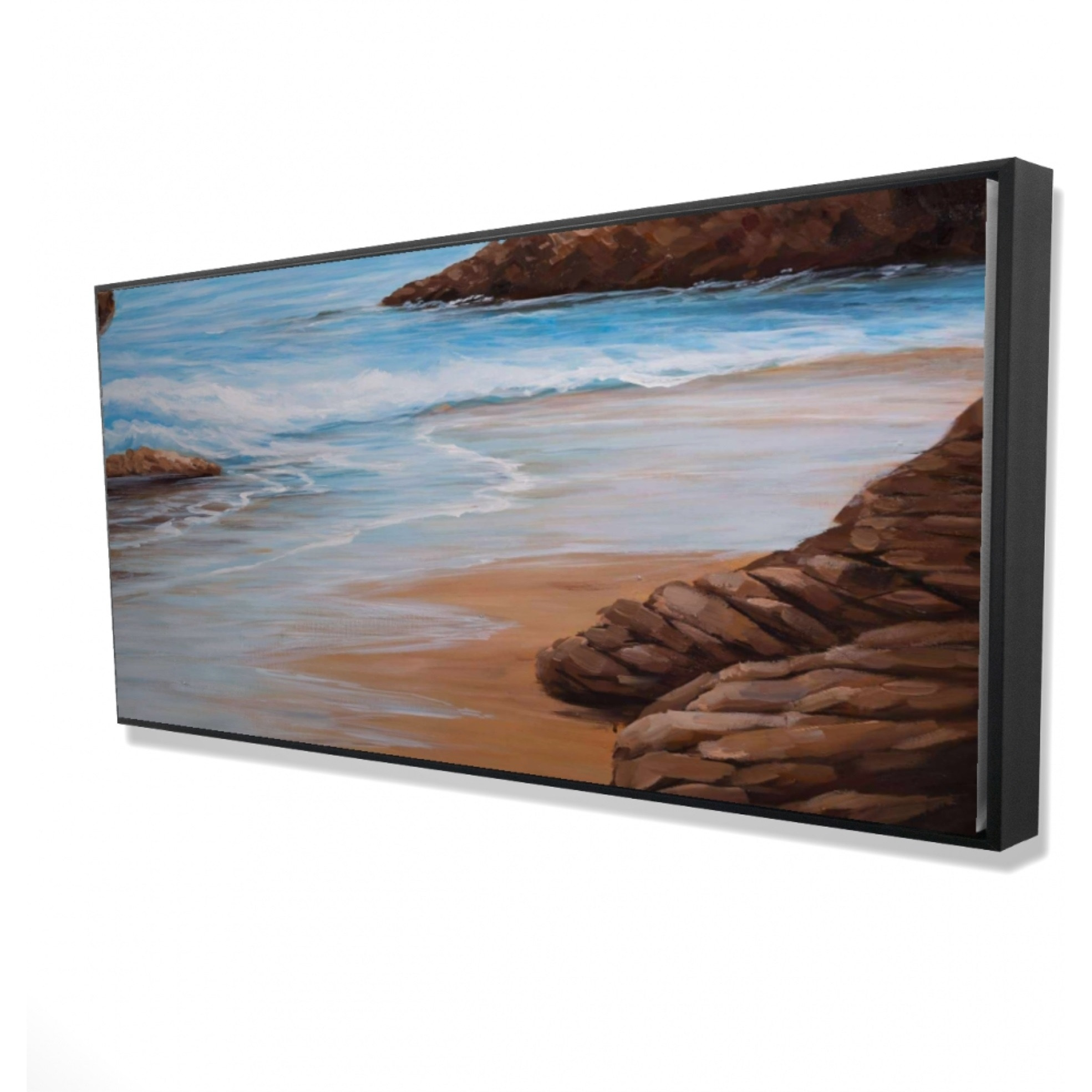 ROCKS AND SEASIDE - Framed Print on canvas by Begin Edition