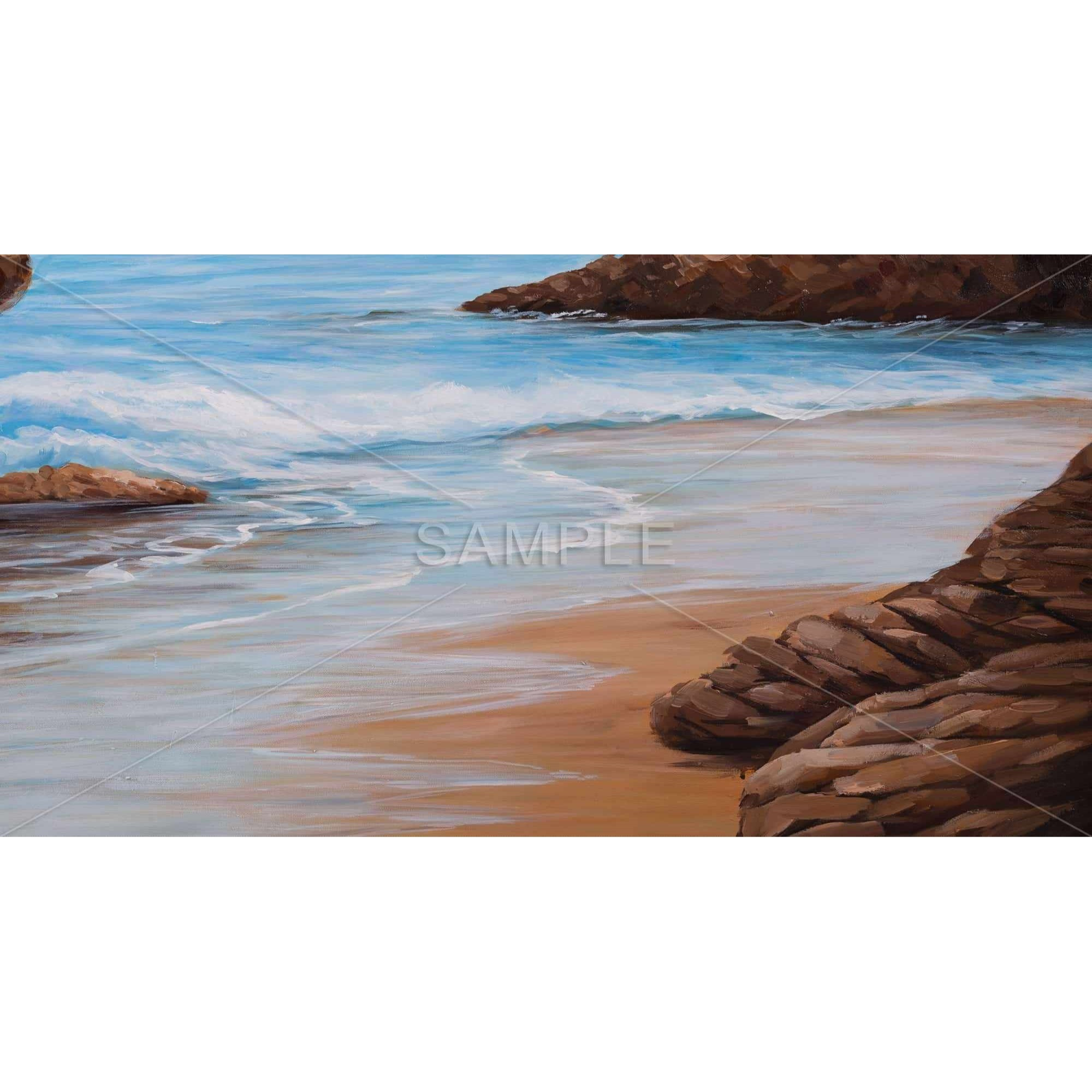 ROCKS AND SEASIDE - Framed Print on canvas by Begin Edition