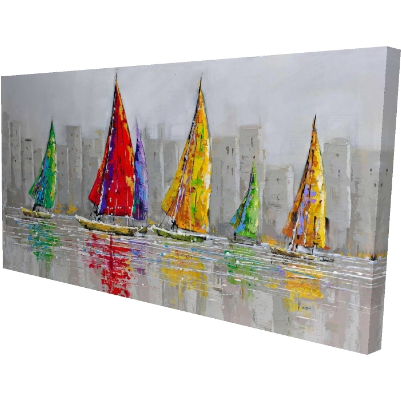 SAILBOATS IN THE WIND - Print on canvas by Begin Edition