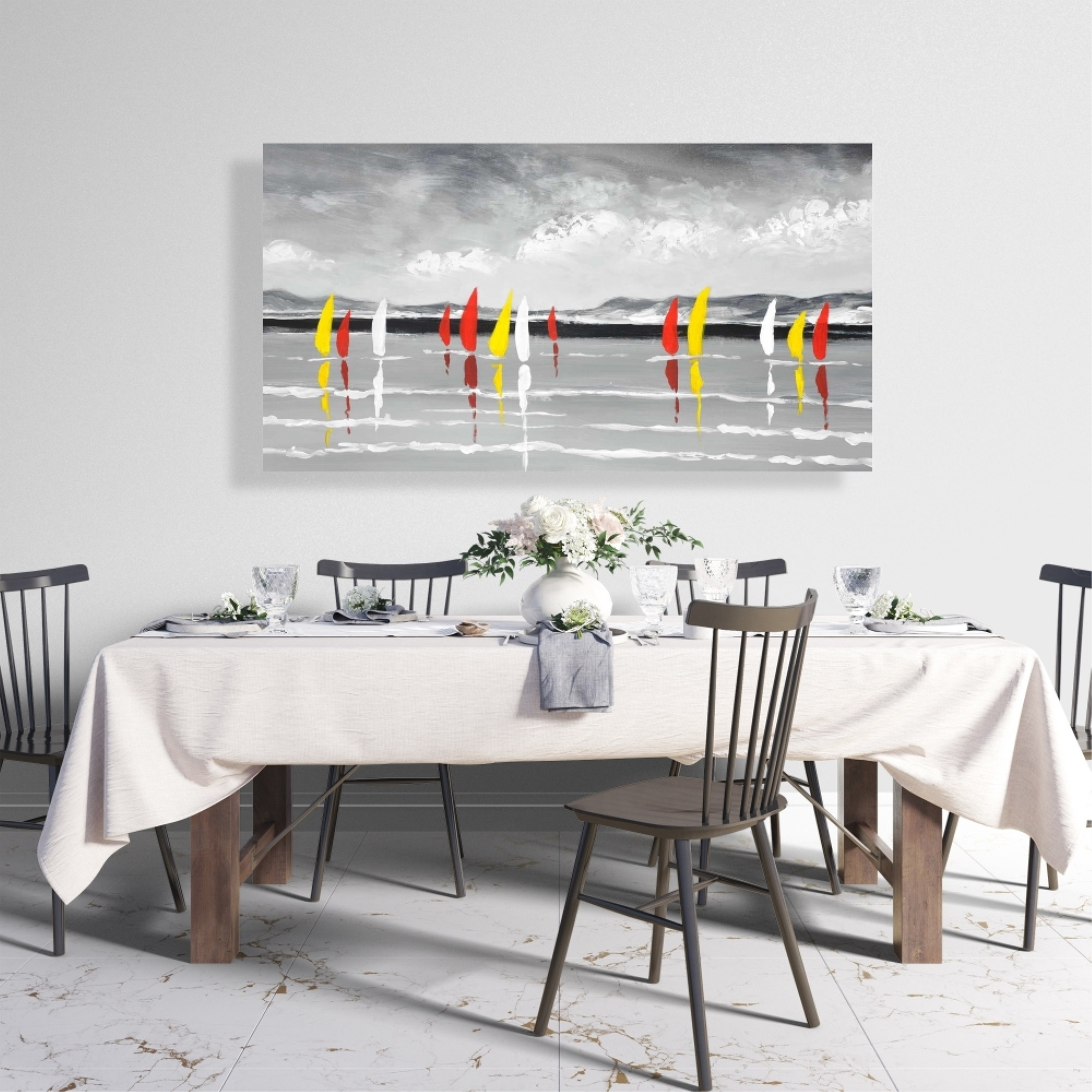 SAILING ON THE LAKE - Print on canvas by Begin Edition