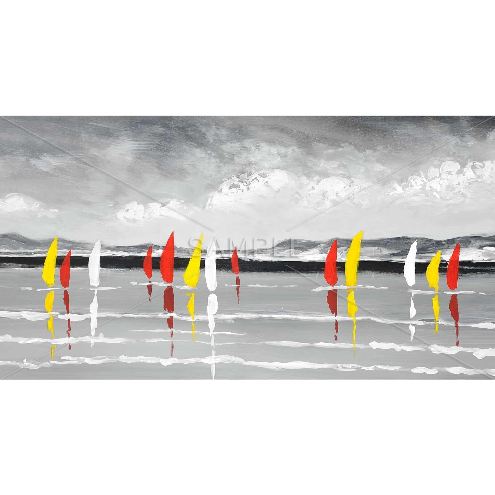 SAILING ON THE LAKE - Print on canvas by Begin Edition