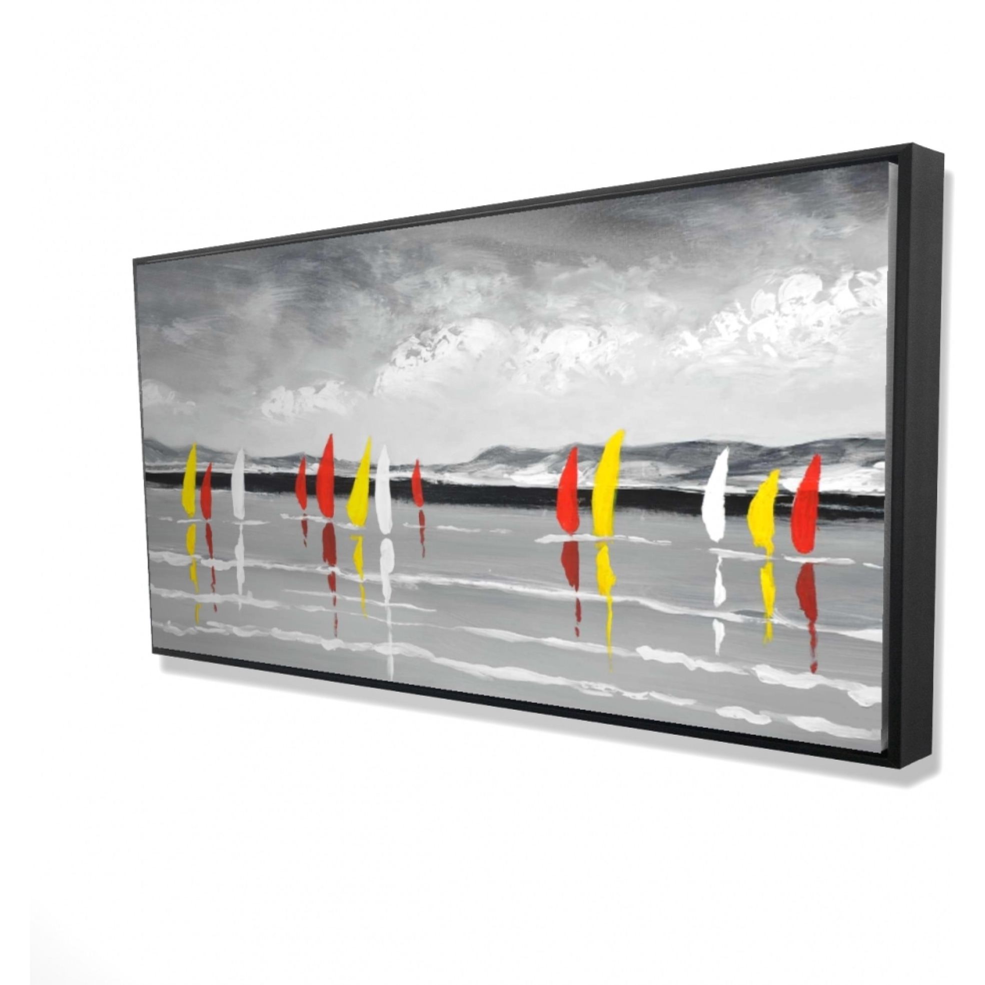 SAILING ON THE LAKE - Framed Print on canvas by Begin Edition