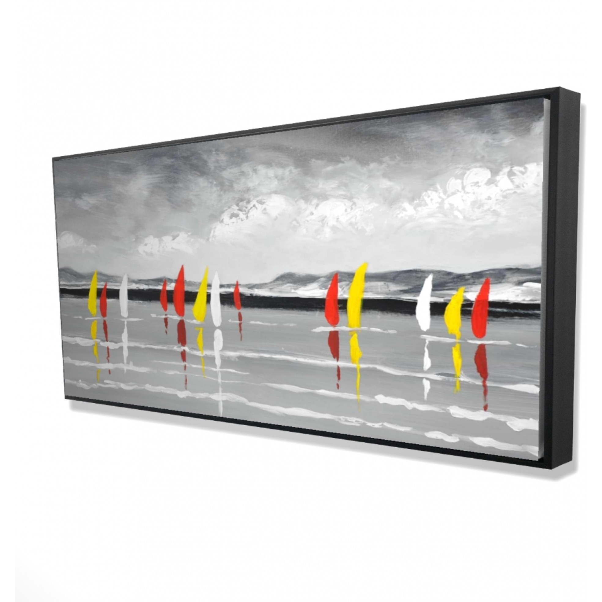 SAILING ON THE LAKE - Framed Print on canvas by Begin Edition