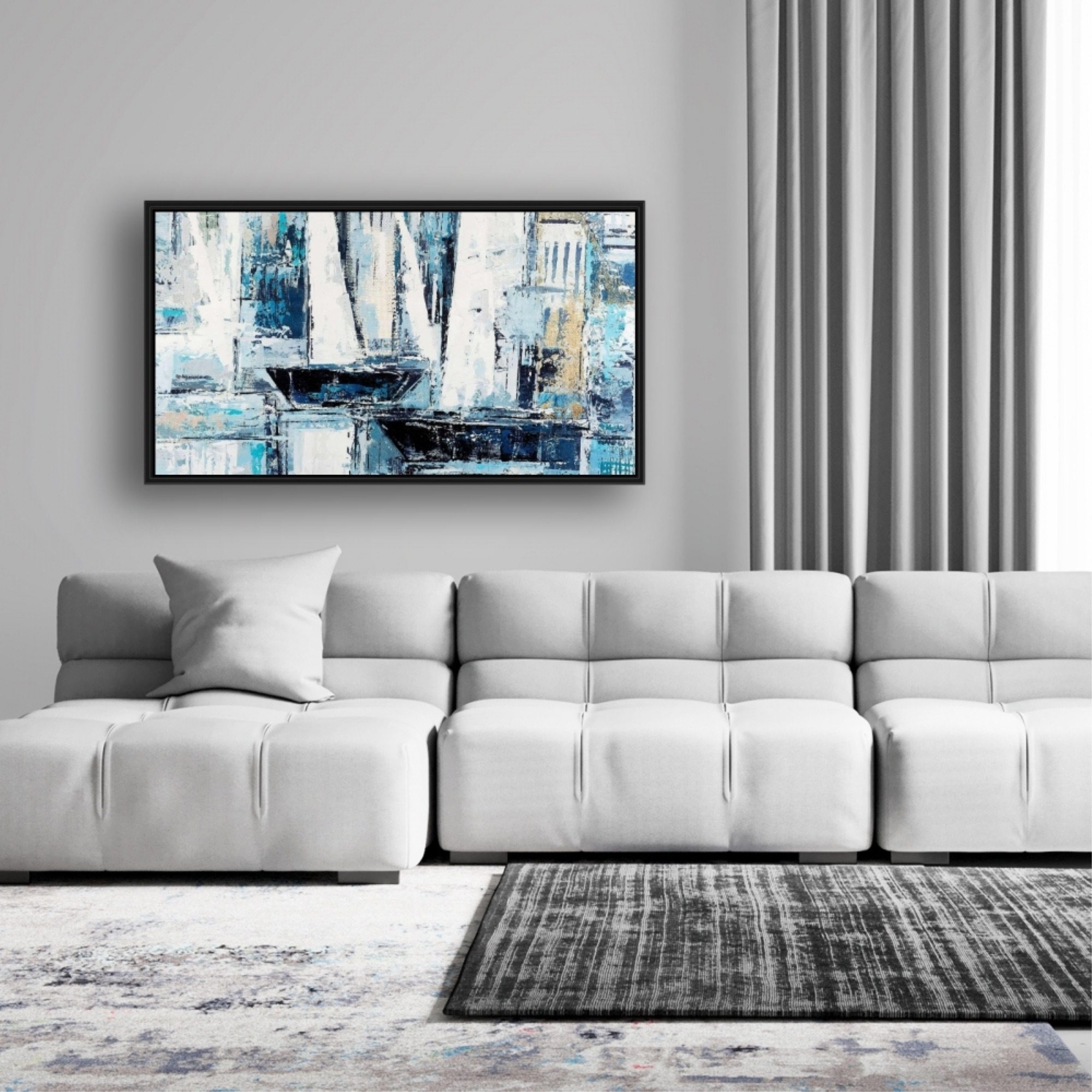 INDUSTRIAL STYLE BOATS - Framed Print on canvas by Begin Edition