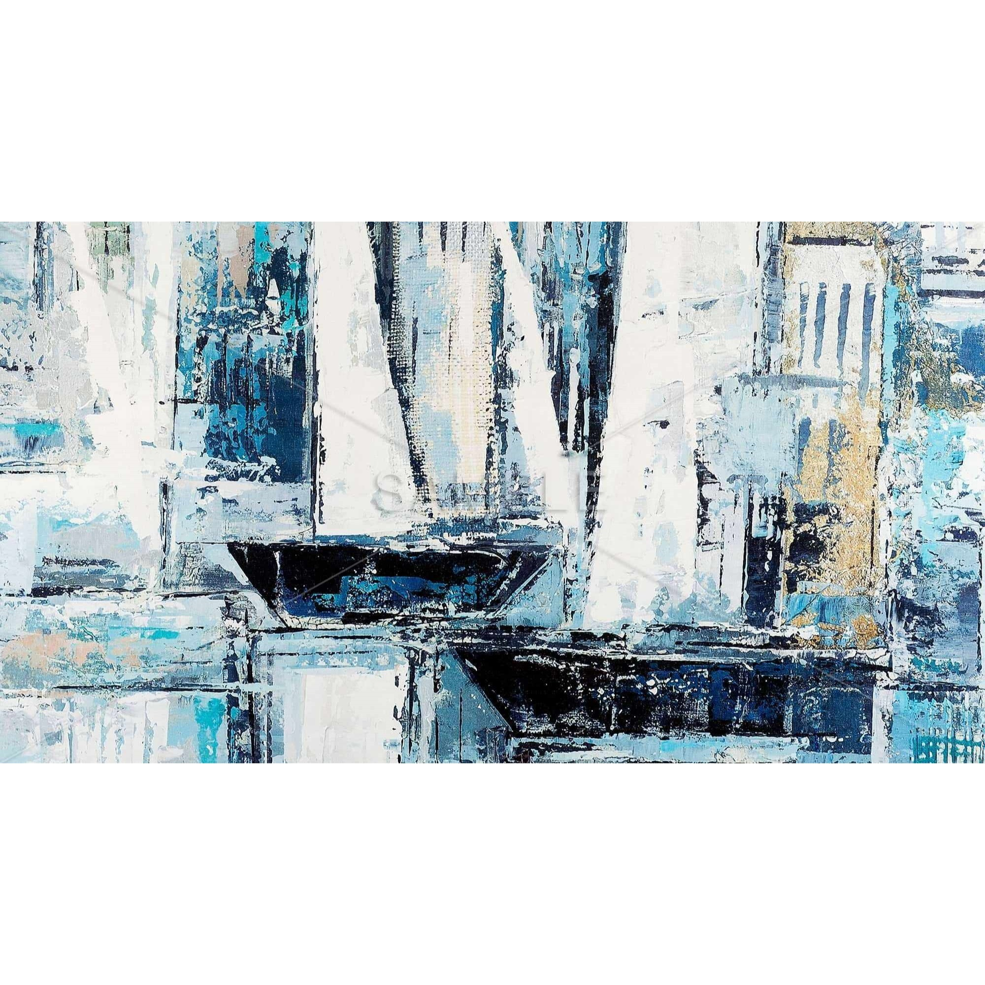 INDUSTRIAL STYLE BOATS - Framed Print on canvas by Begin Edition