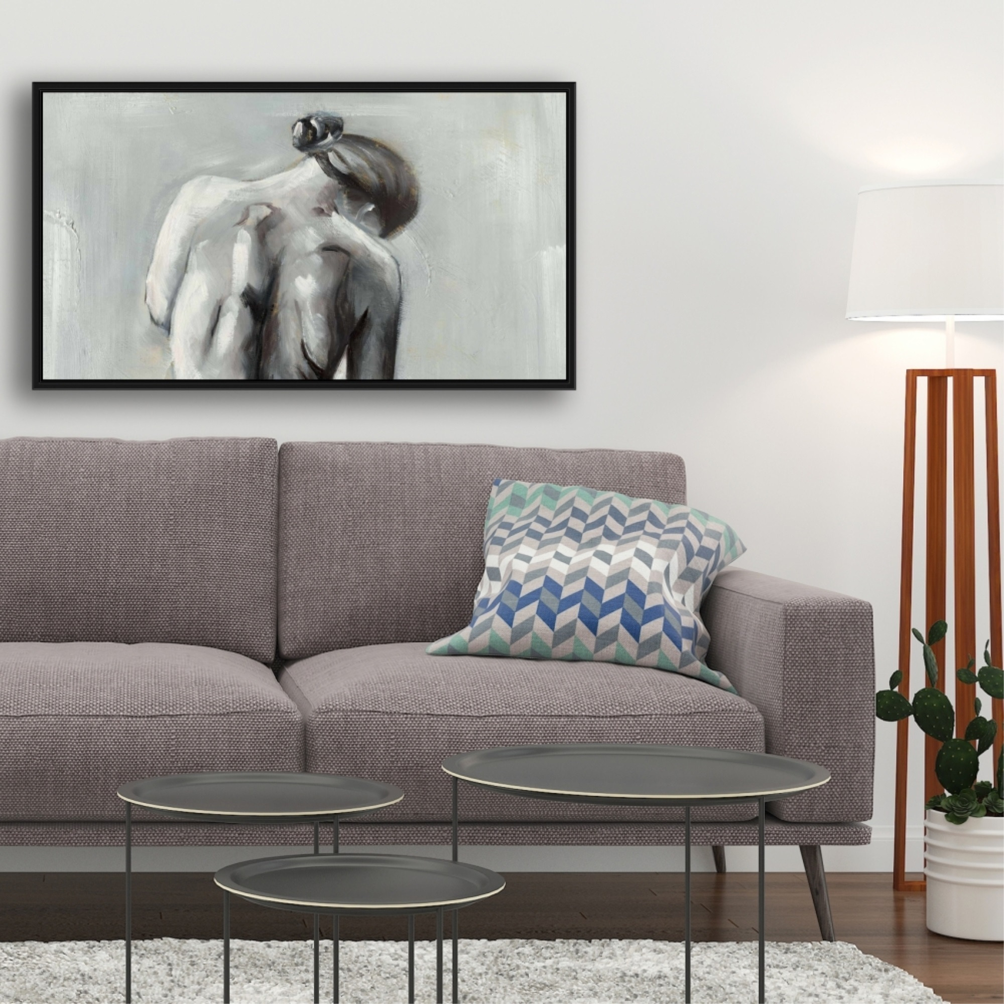 NUDE WOMAN FROM BEHIND - Framed Print on canvas by Begin Edition