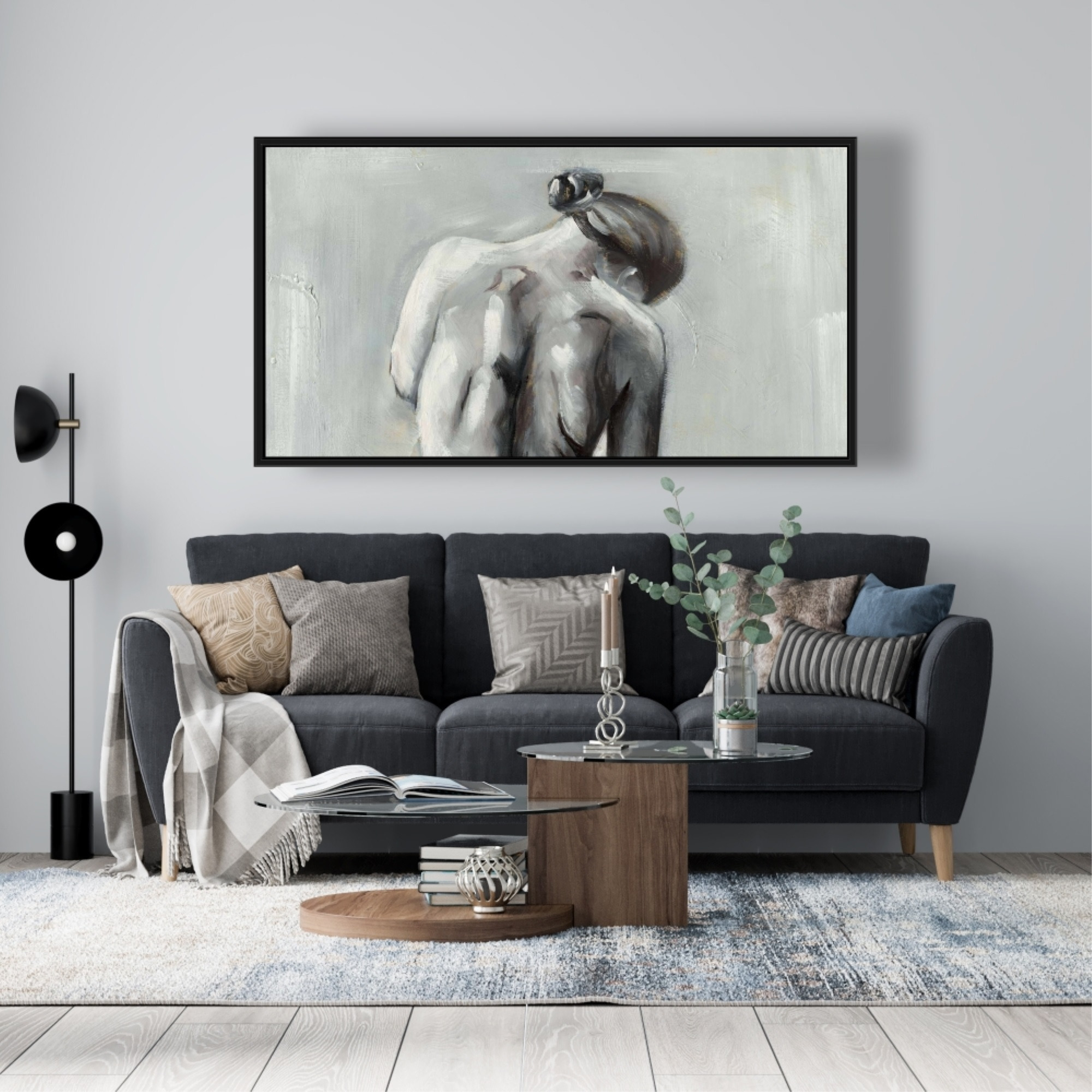 NUDE WOMAN FROM BEHIND - Framed Print on canvas by Begin Edition