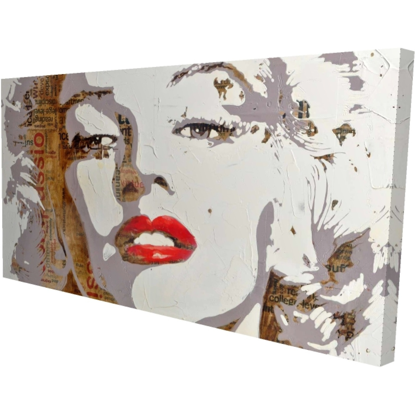 MARILYN MONROE WITH TYPOGRAPHY - Print on canvas by Begin Edition