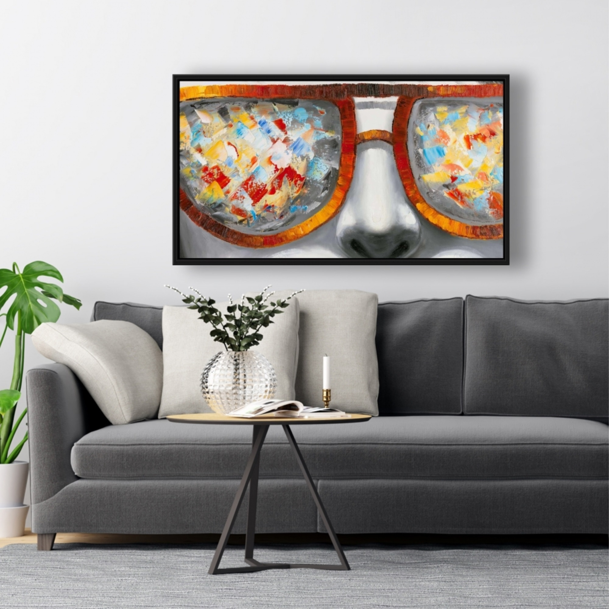 COLORFUL SUNGLASSES - Framed Print on canvas by Begin Edition