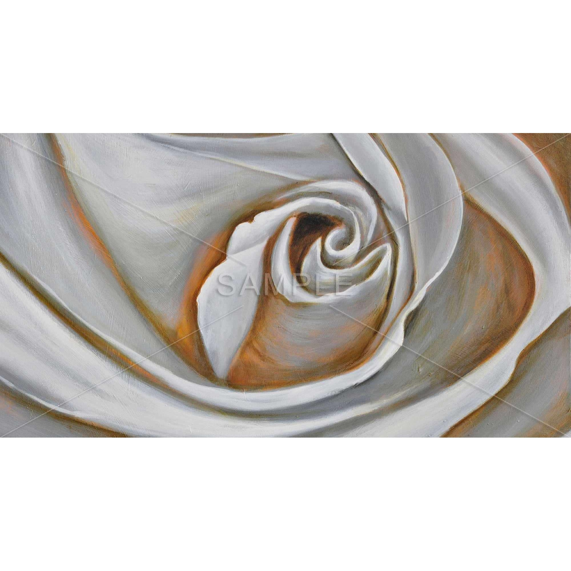 WHITE ROSE CLOSEUP - Print on canvas by Begin Edition