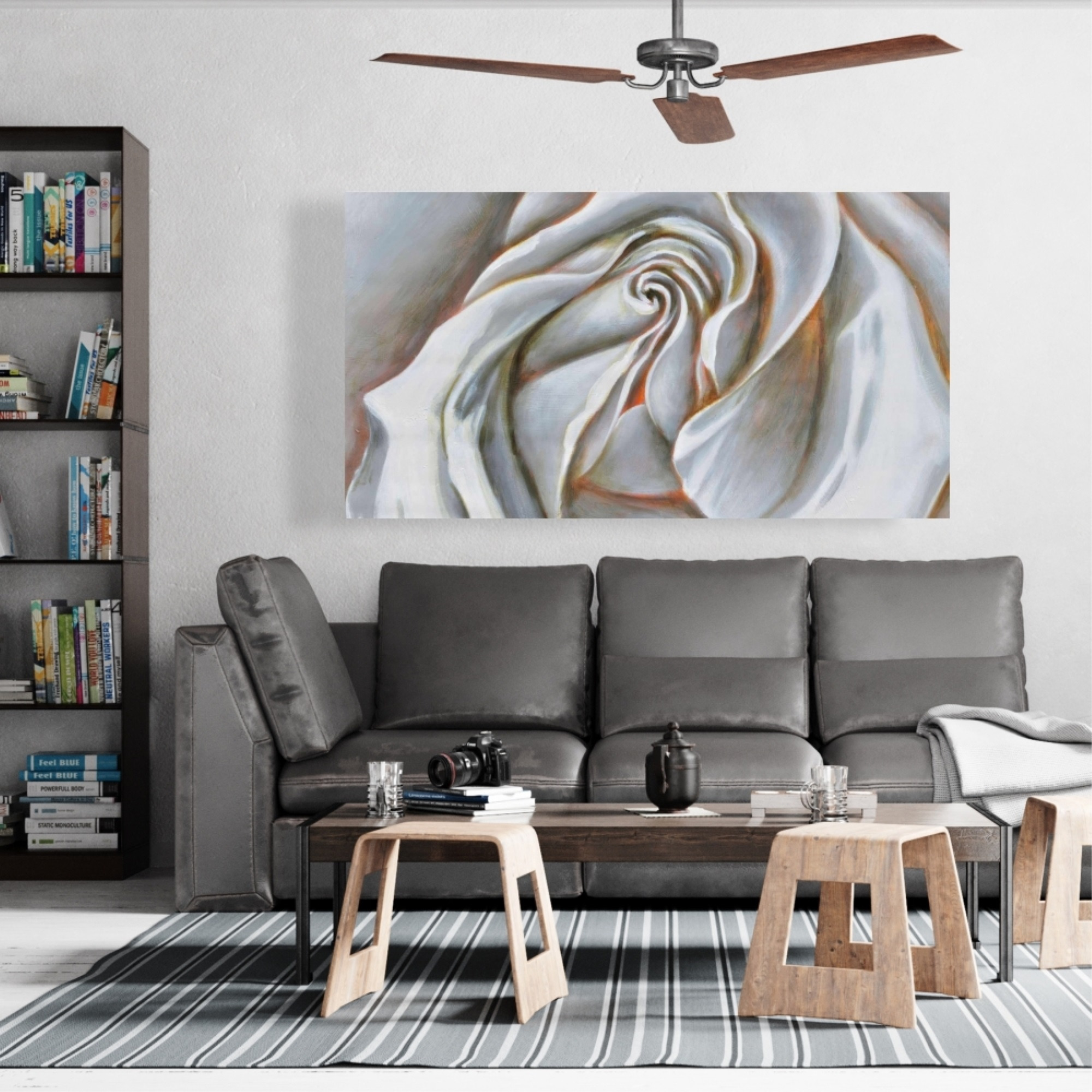 WHITE ROSE DELICATE - Print on canvas by Begin Edition