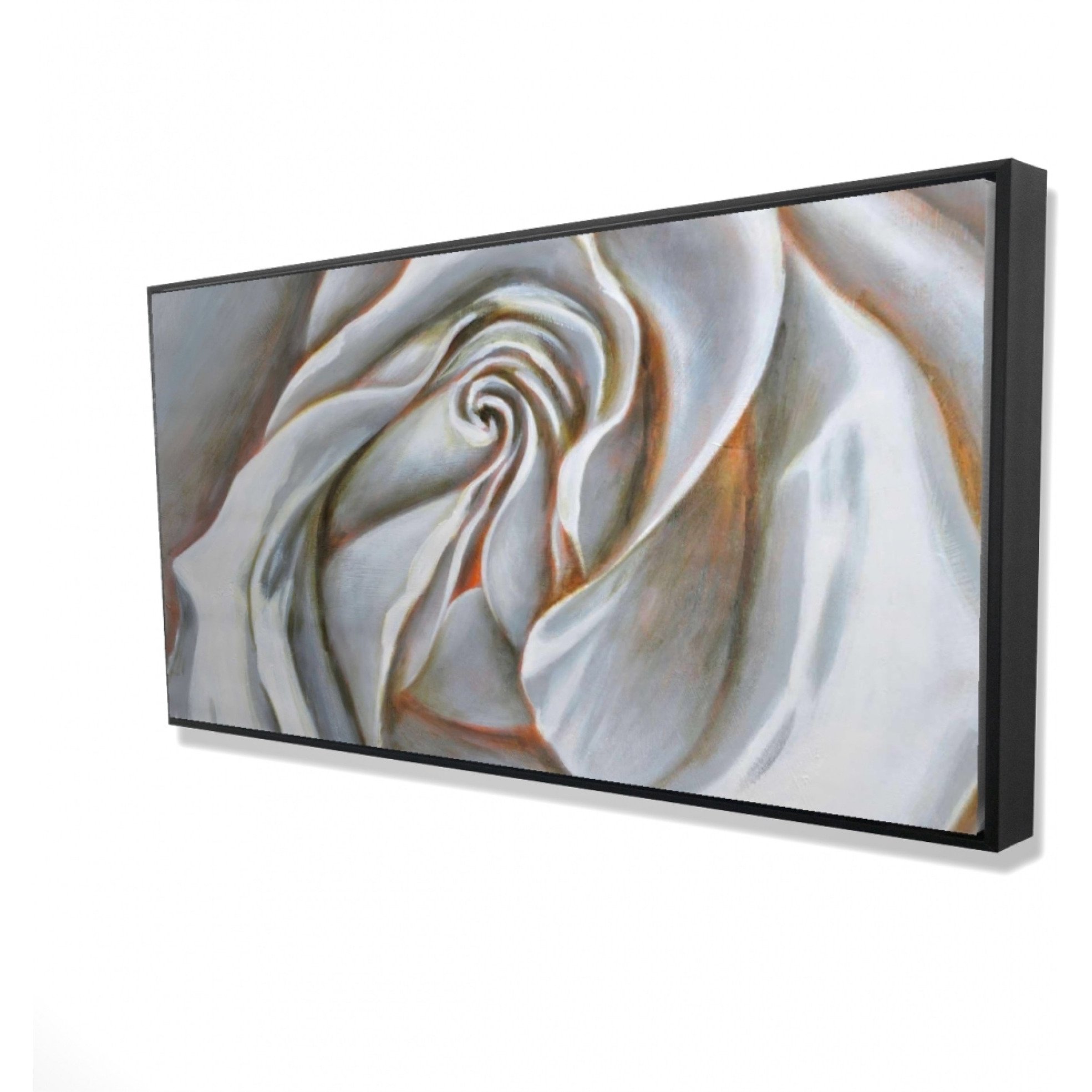 WHITE ROSE DELICATE - Framed Print on canvas by Begin Edition