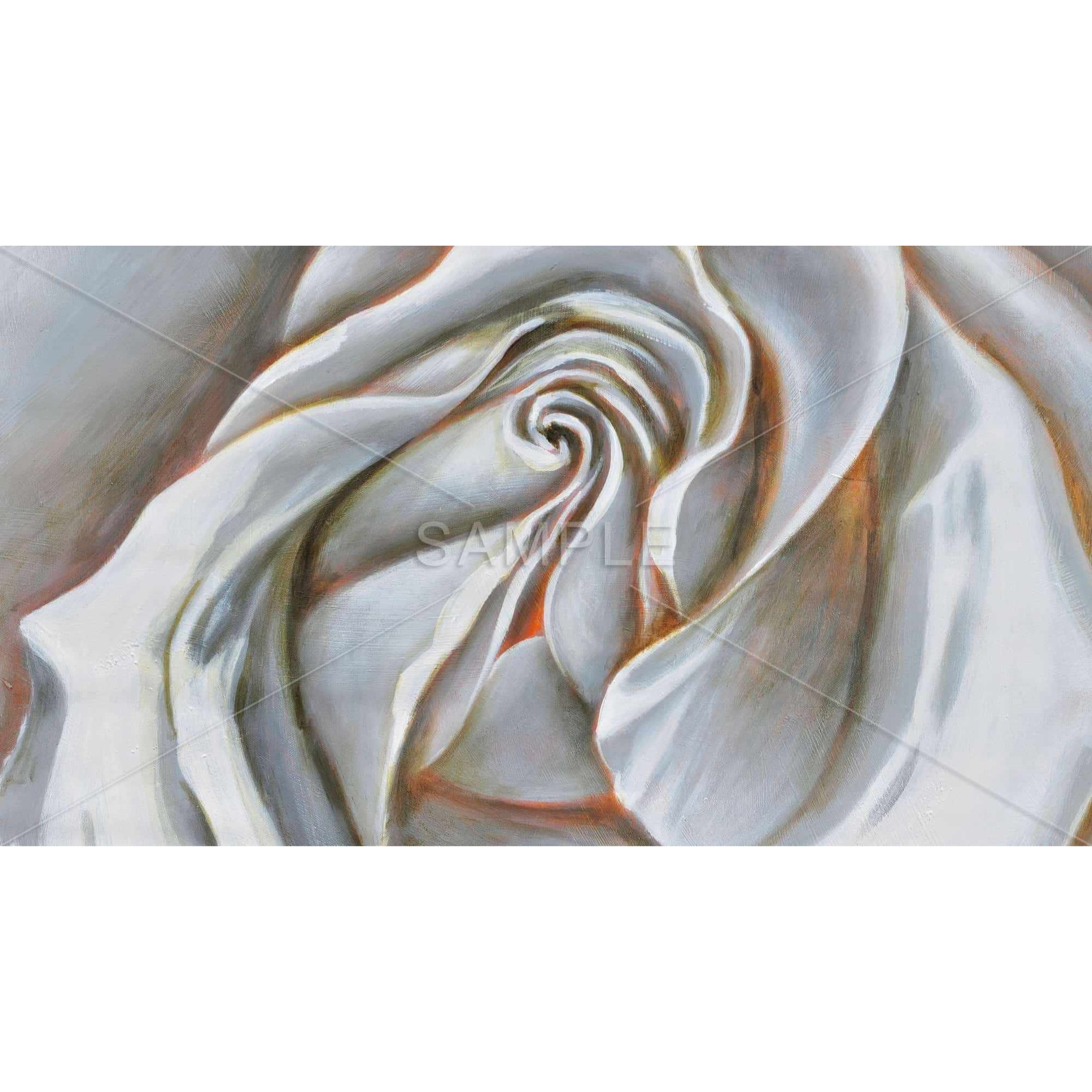 WHITE ROSE DELICATE - Framed Print on canvas by Begin Edition