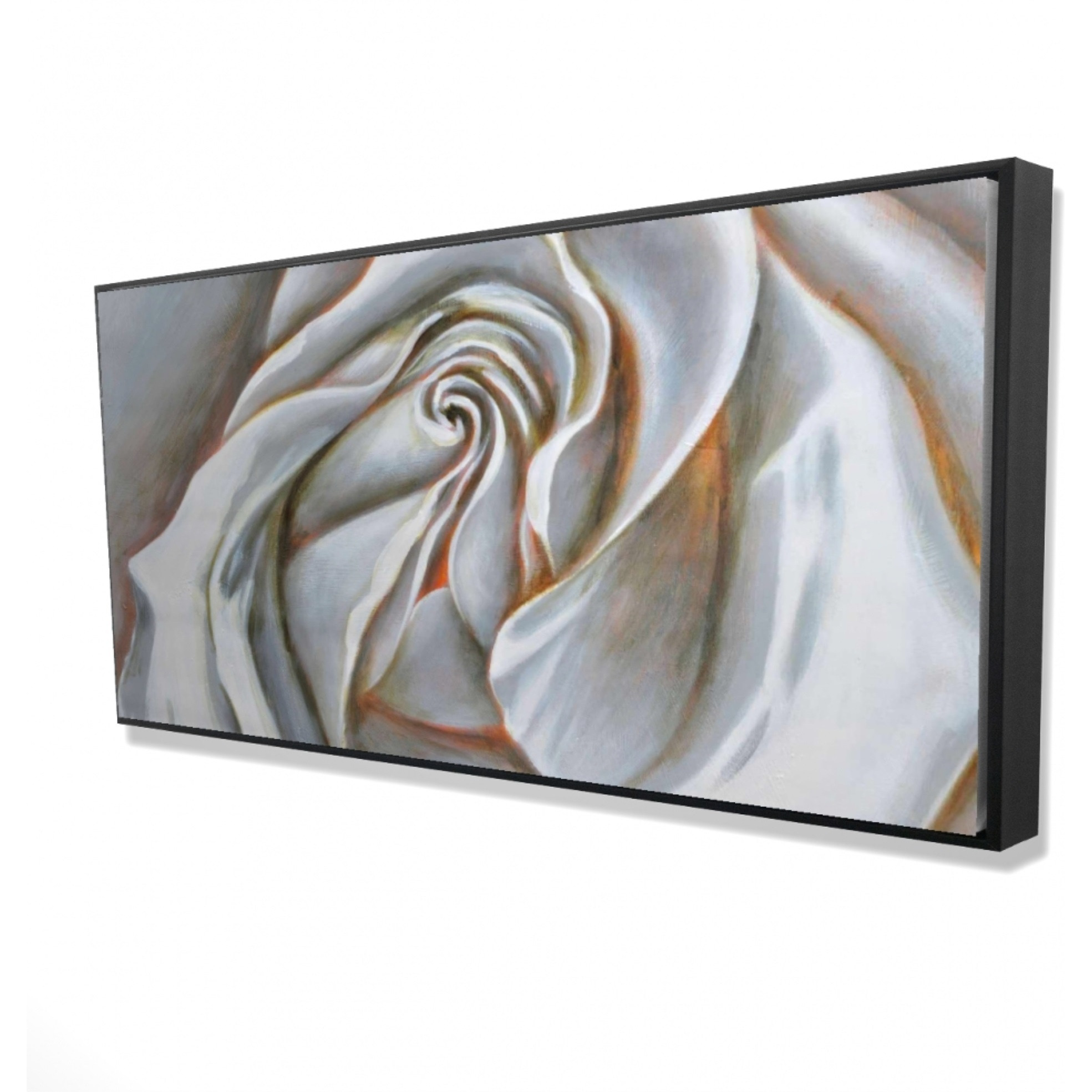 WHITE ROSE DELICATE - Framed Print on canvas by Begin Edition