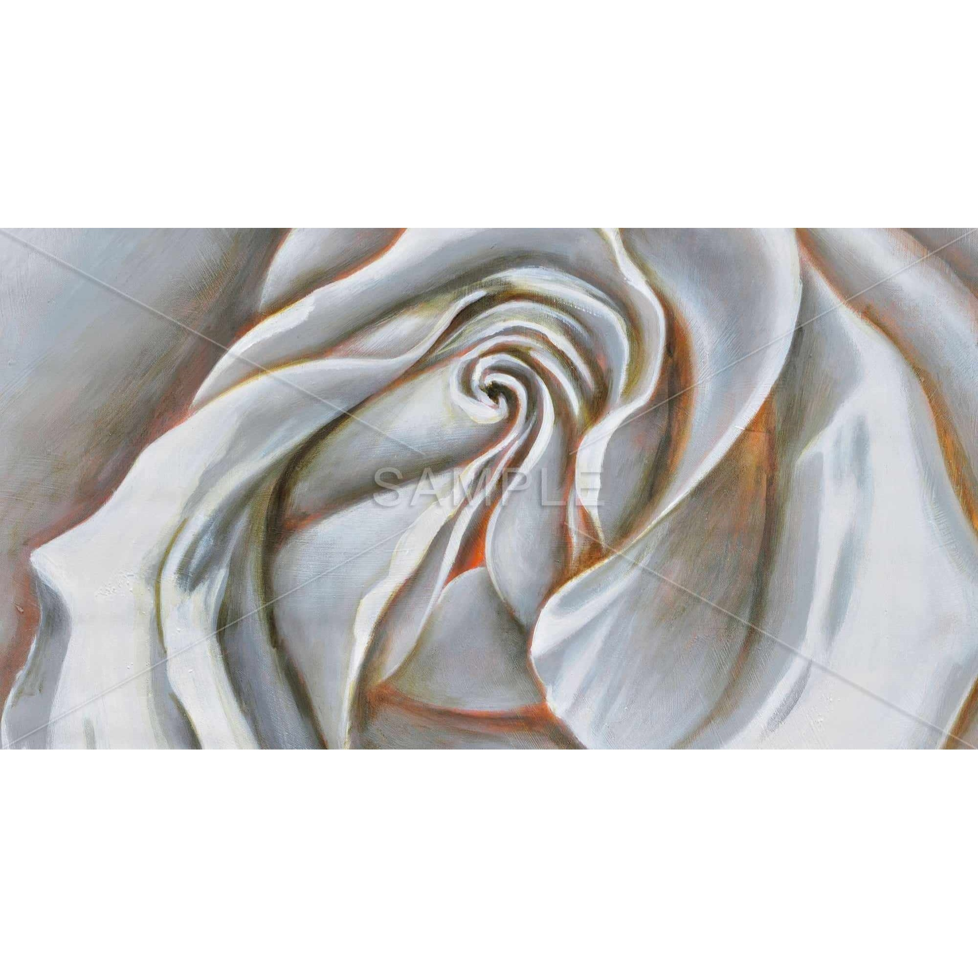 WHITE ROSE DELICATE - Framed Print on canvas by Begin Edition