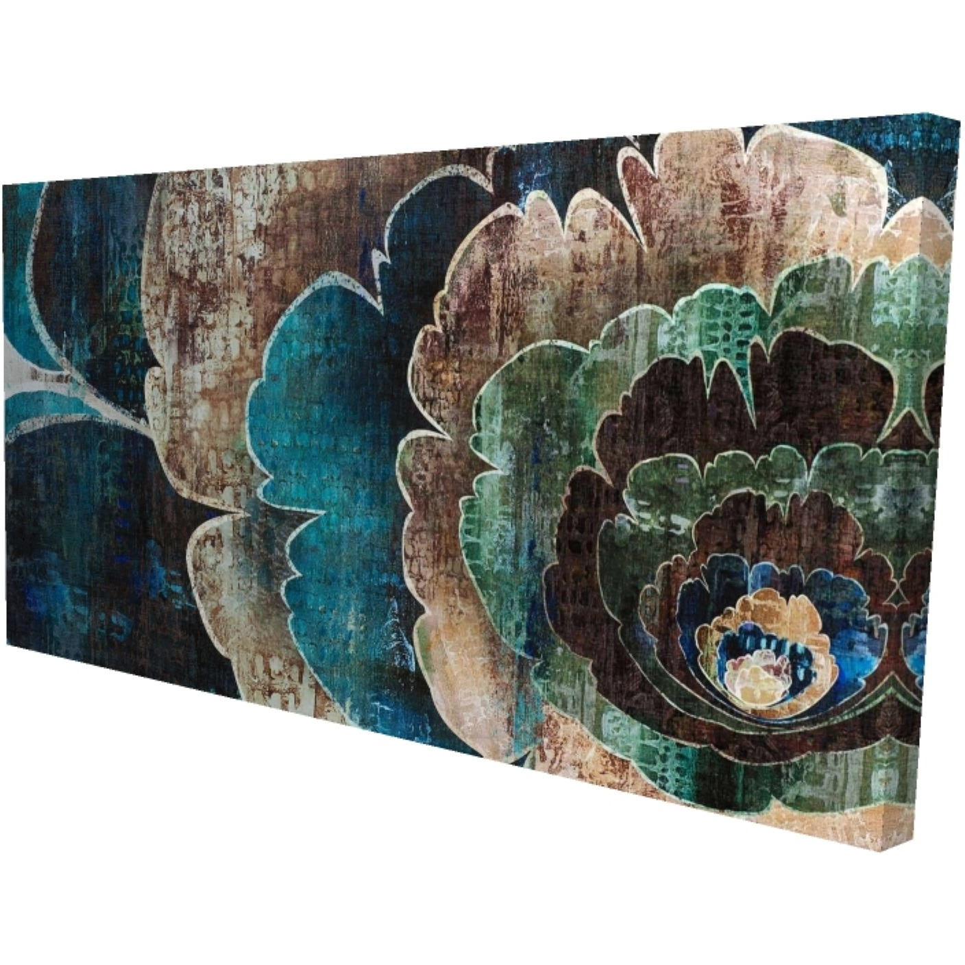 BLUE FLOWER MONTAGE - Print on canvas by Begin Edition