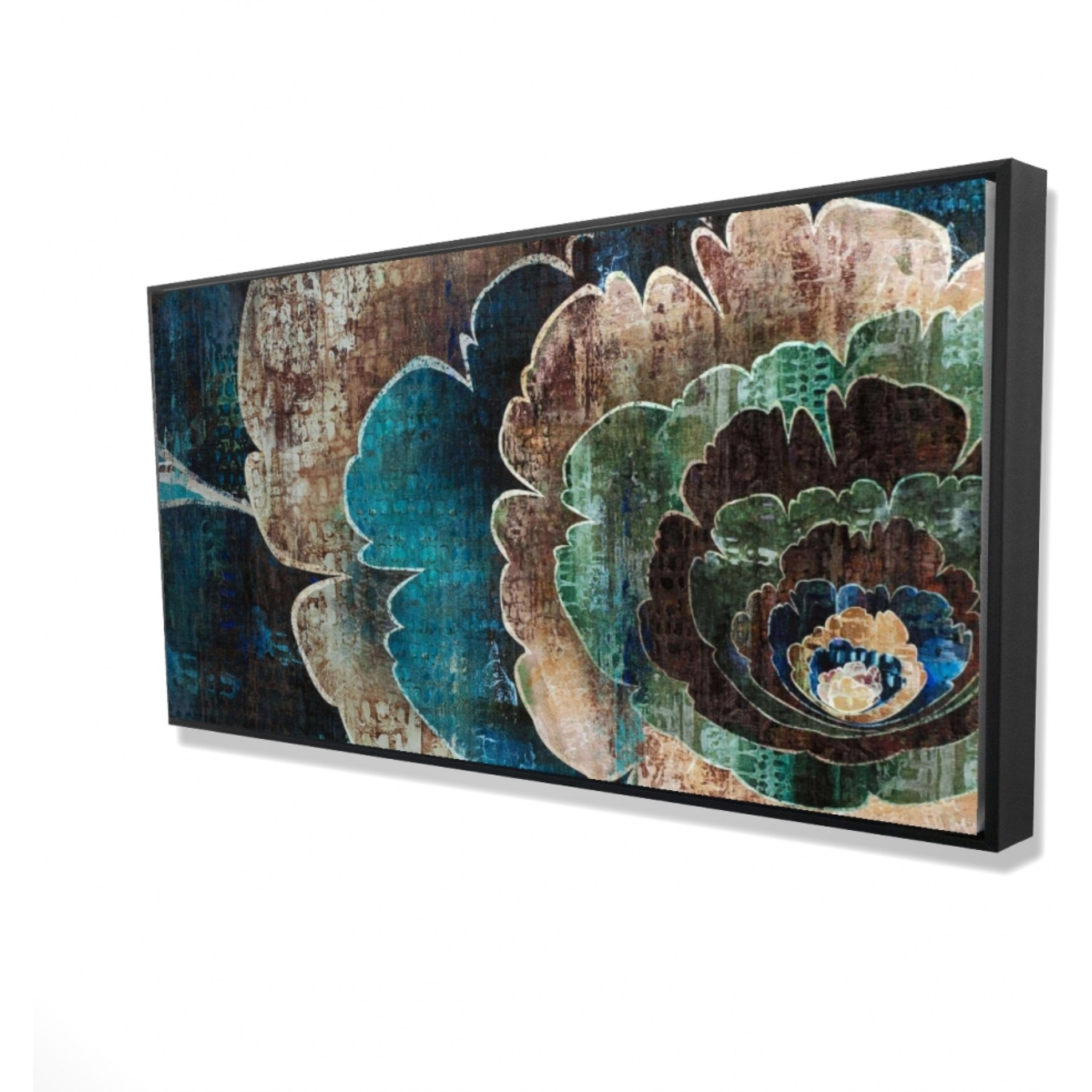 BLUE FLOWER MONTAGE - Framed Print on canvas by Begin Edition