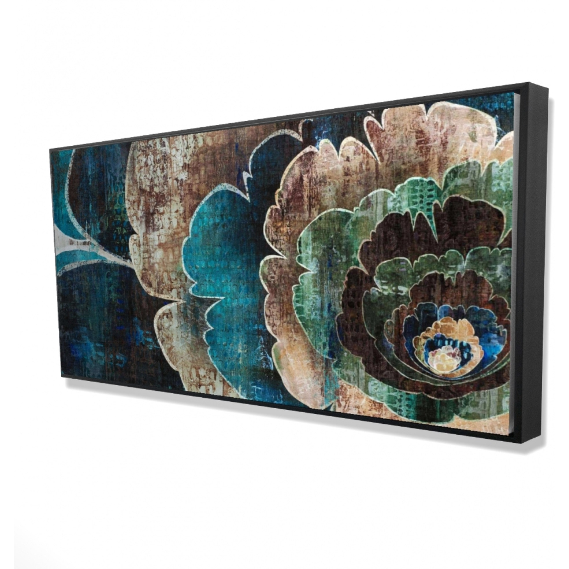 BLUE FLOWER MONTAGE - Framed Print on canvas by Begin Edition