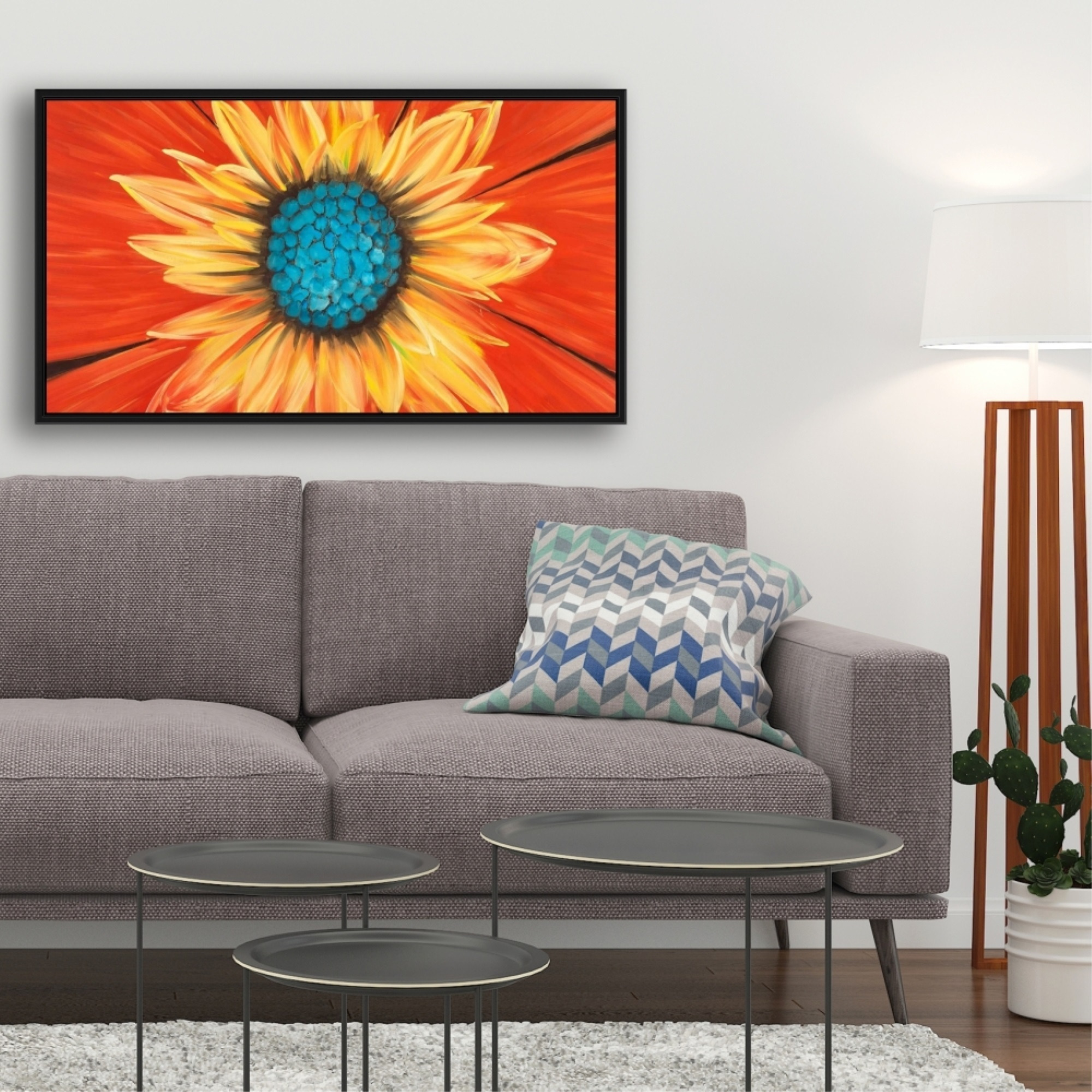 FLOWER MIDDLE - Framed Print on canvas by Begin Edition