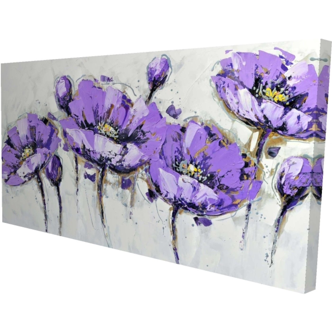 ABSTRACT PURPLE FLOWERS - Print on canvas by Begin Edition
