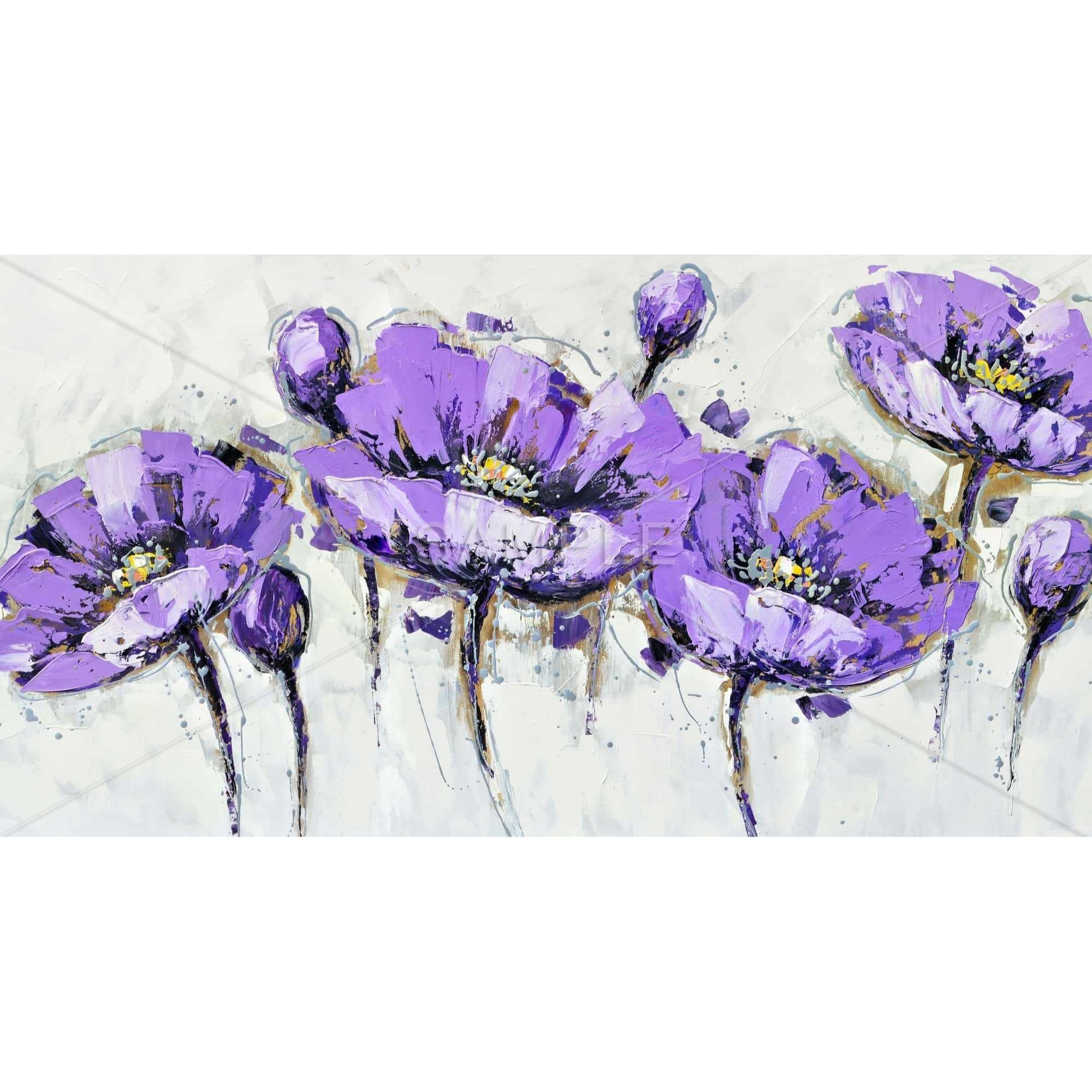 ABSTRACT PURPLE FLOWERS - Print on canvas by Begin Edition