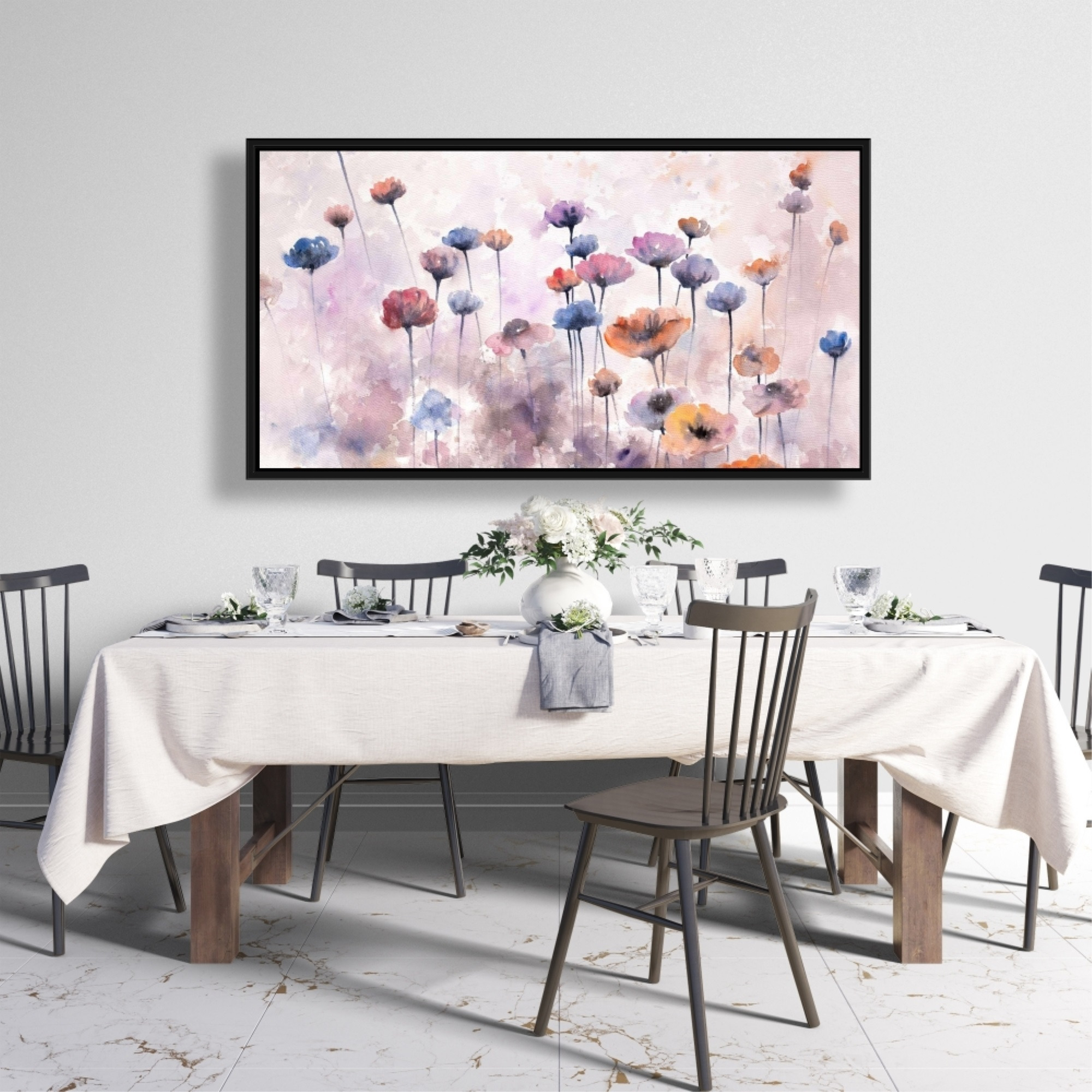 SMALL WILDFLOWERS - Framed Print on canvas by Begin Edition
