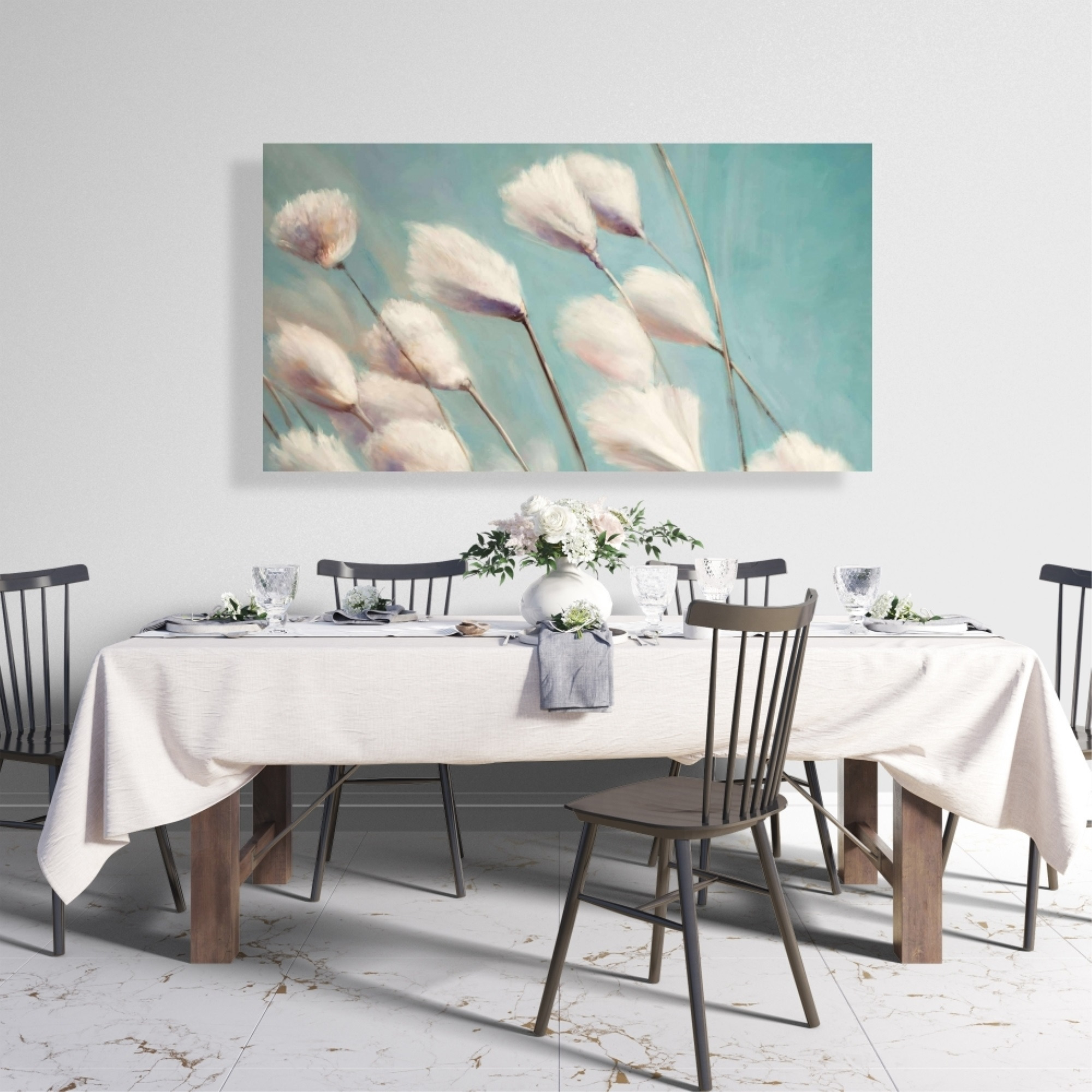 COTTON GRASS FLOWERS IN THE WIND - Print on canvas by Begin Edition
