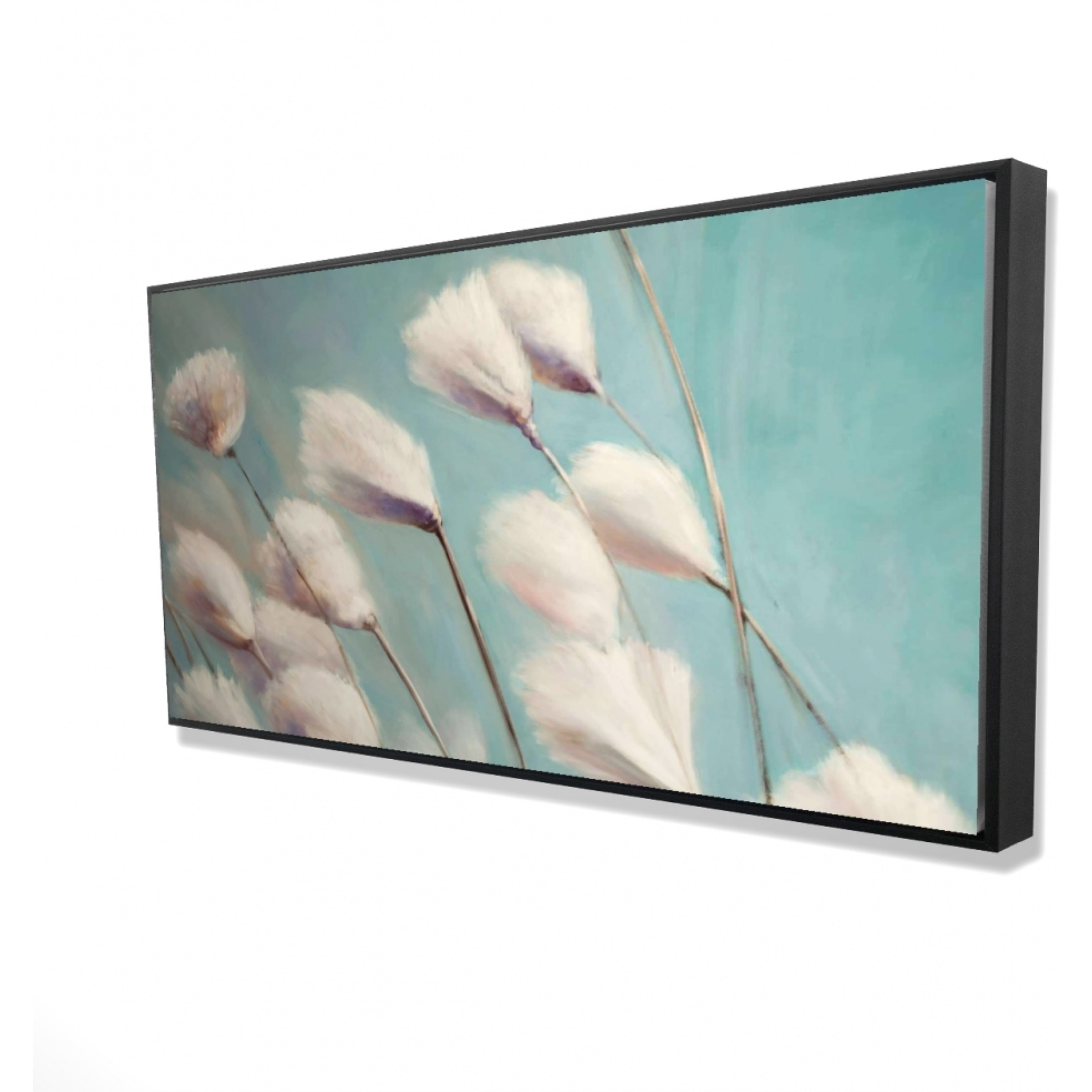 COTTON GRASS FLOWERS IN THE WIND - Framed Print on canvas by Begin Edition