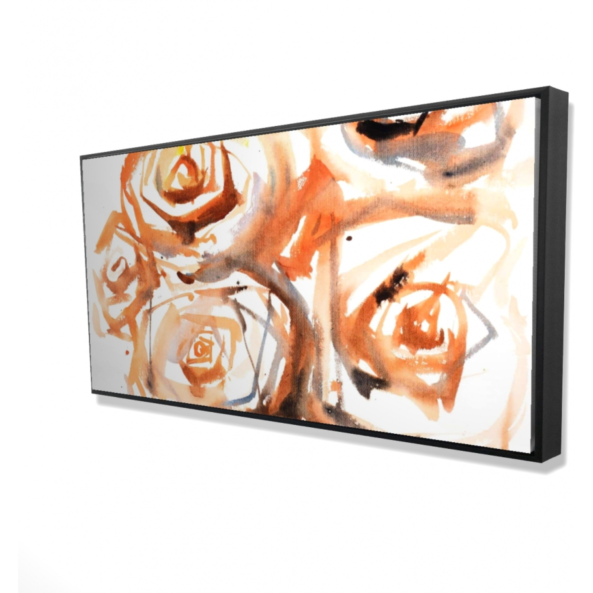 SEPIA STYLE ABSTRACT ROSES BUNDLE - Framed Print on canvas by Begin Edition