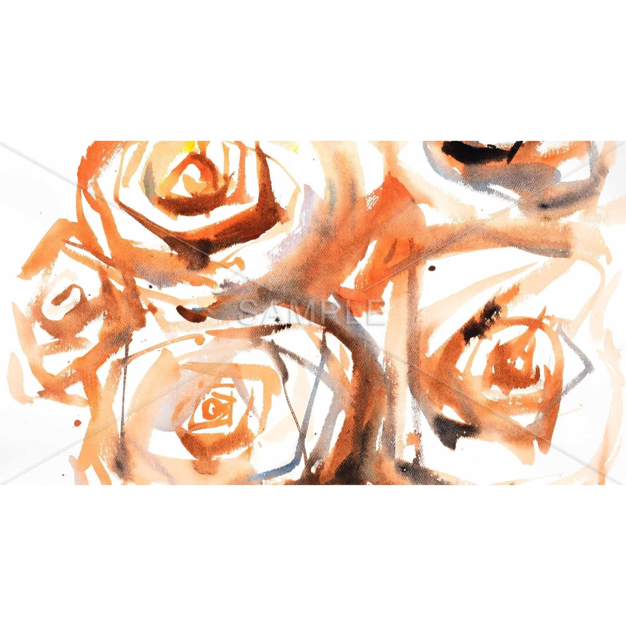 SEPIA STYLE ABSTRACT ROSES BUNDLE - Framed Print on canvas by Begin Edition