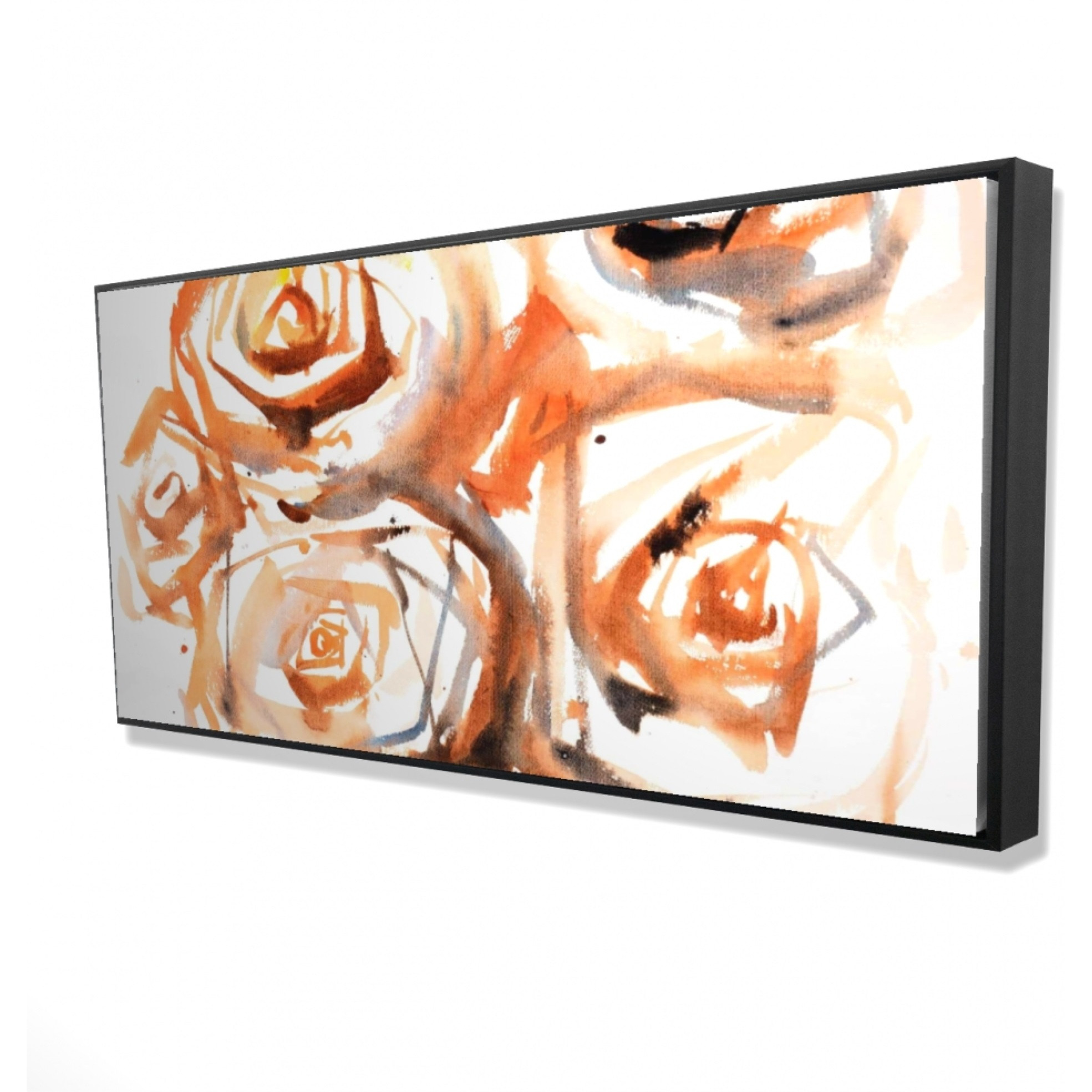 SEPIA STYLE ABSTRACT ROSES BUNDLE - Framed Print on canvas by Begin Edition