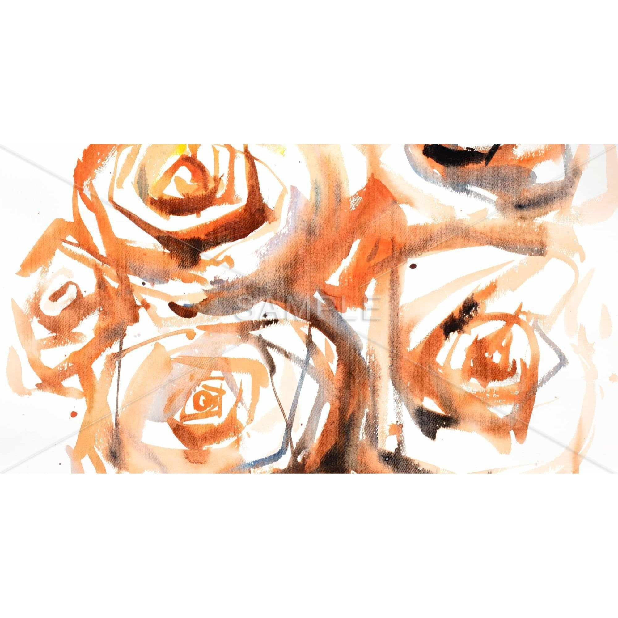 SEPIA STYLE ABSTRACT ROSES BUNDLE - Framed Print on canvas by Begin Edition