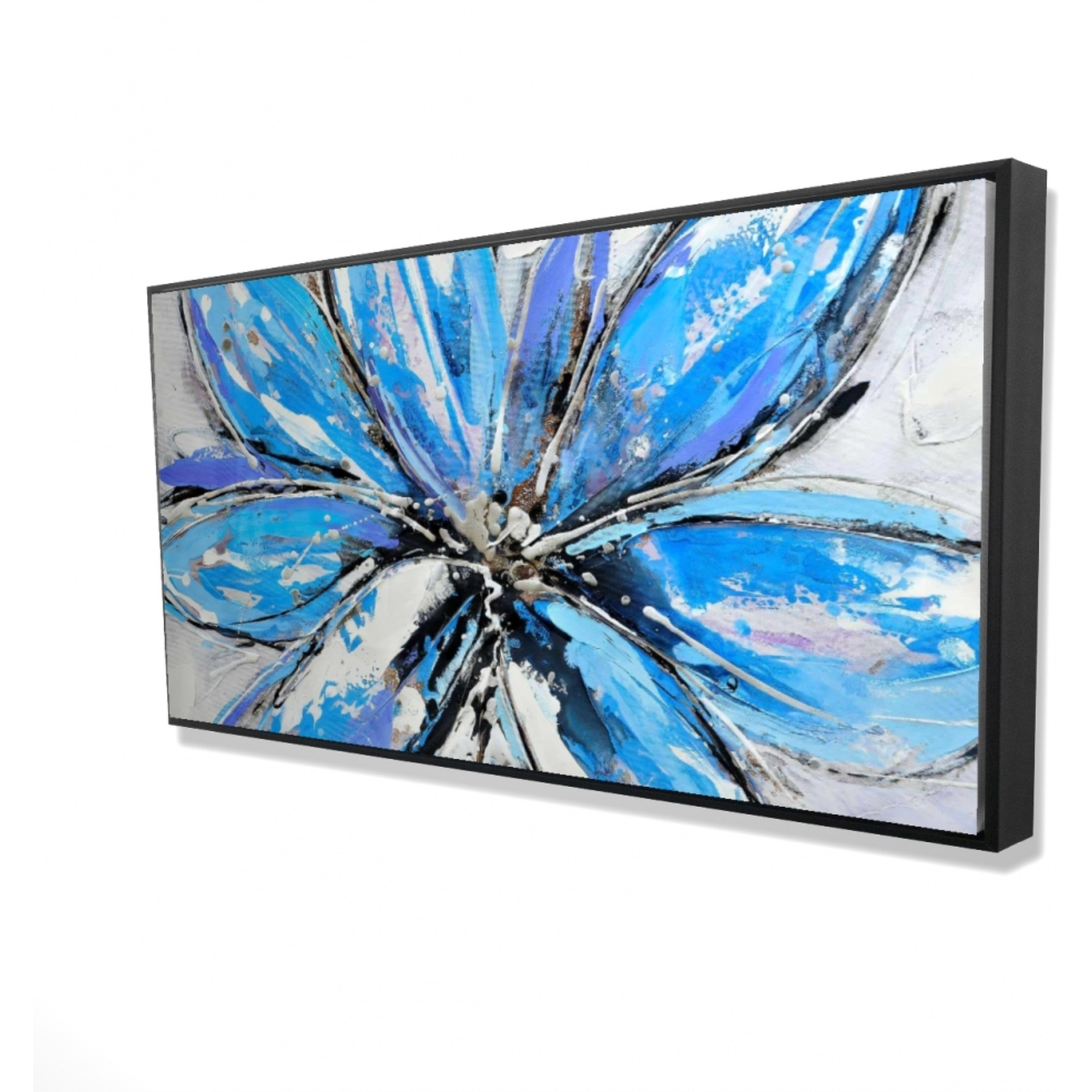 BLUE FLOWER - Framed Print on canvas by Begin Edition