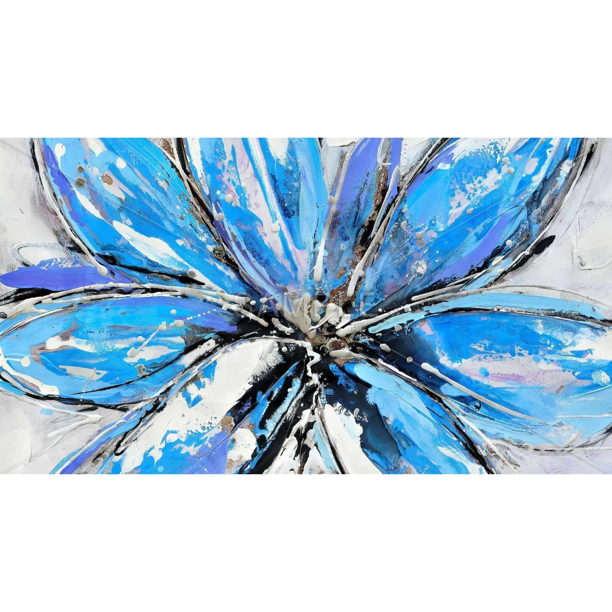 BLUE FLOWER - Framed Print on canvas by Begin Edition