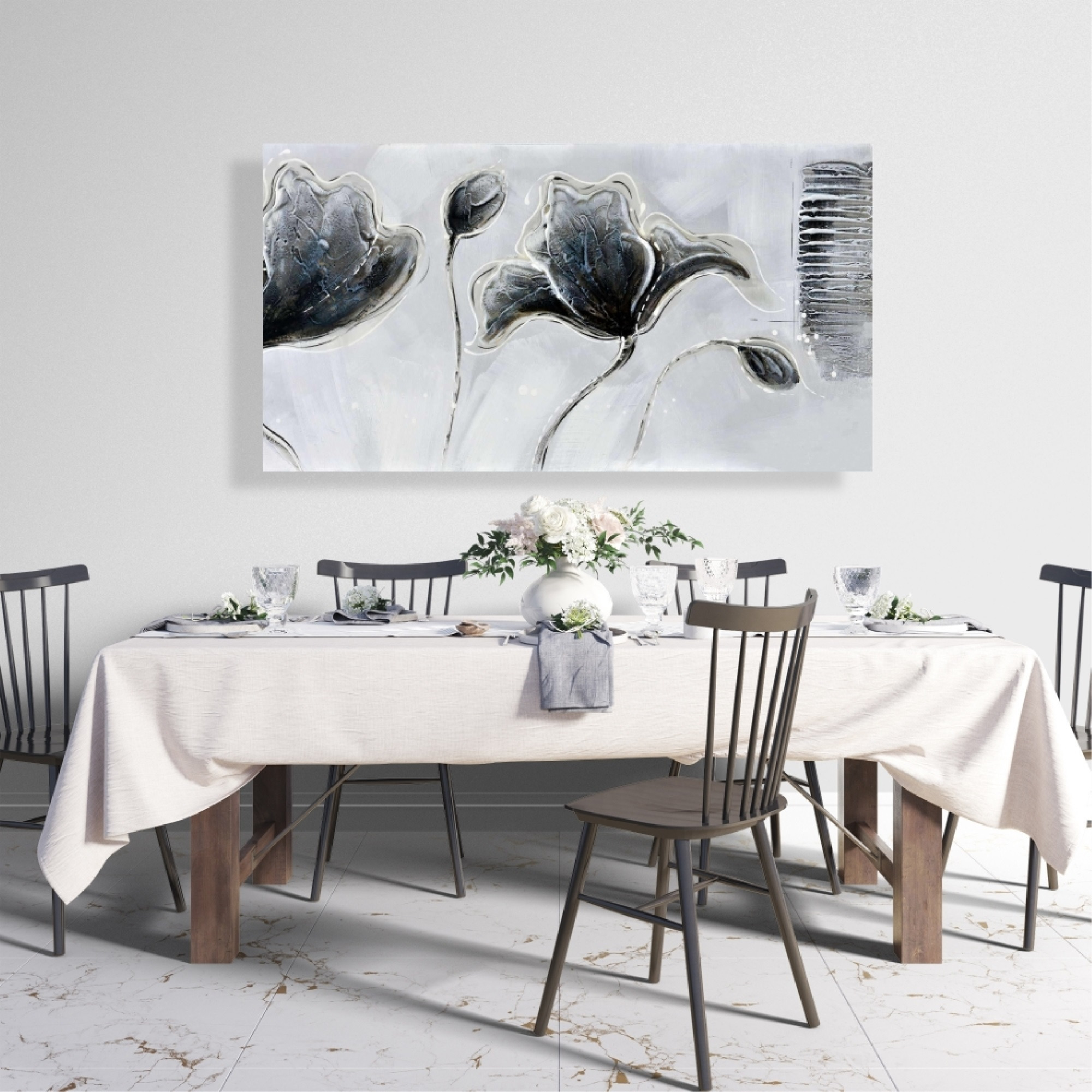 INDUSTRIAL STYLE FLOWERS - Print on canvas by Begin Edition