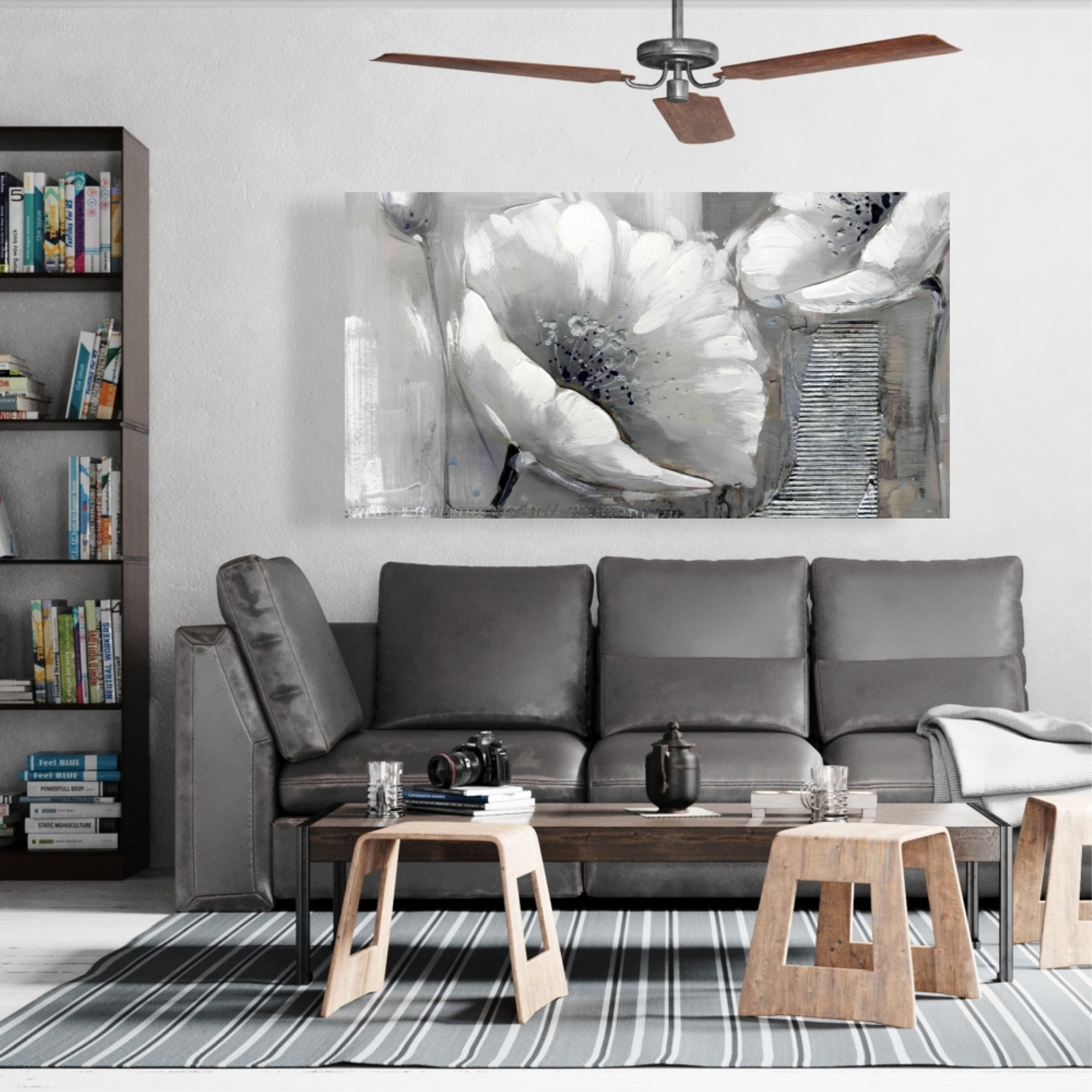 INDUSTRIAL MONOCHROME FLOWERS - Print on canvas by Begin Edition