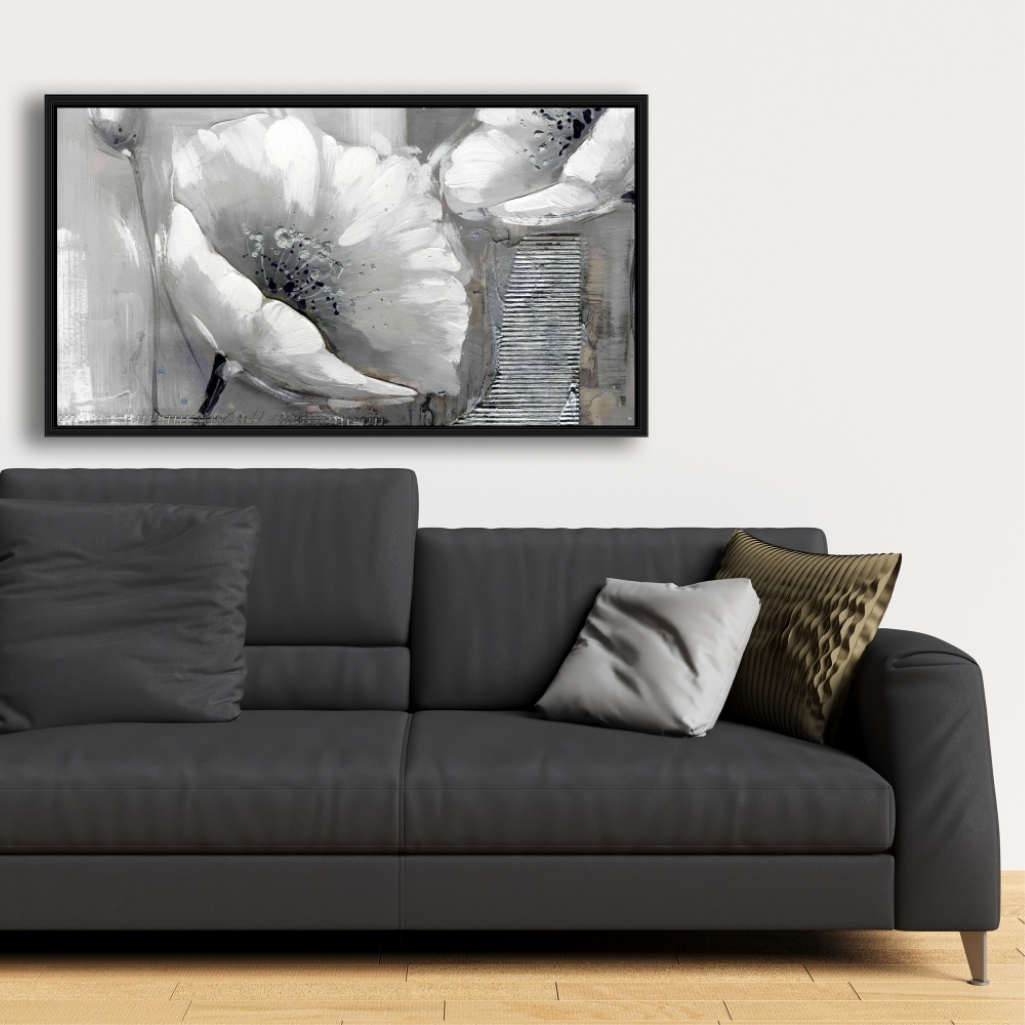 INDUSTRIAL MONOCHROME FLOWERS - Framed Print on canvas by Begin Edition