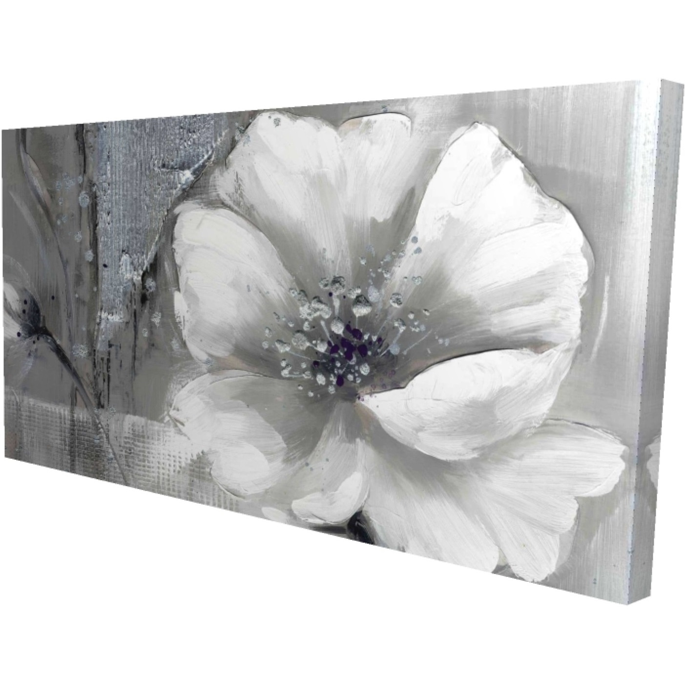 MONOCHROME AND SILVER FLOWERS - Print on canvas by Begin Edition
