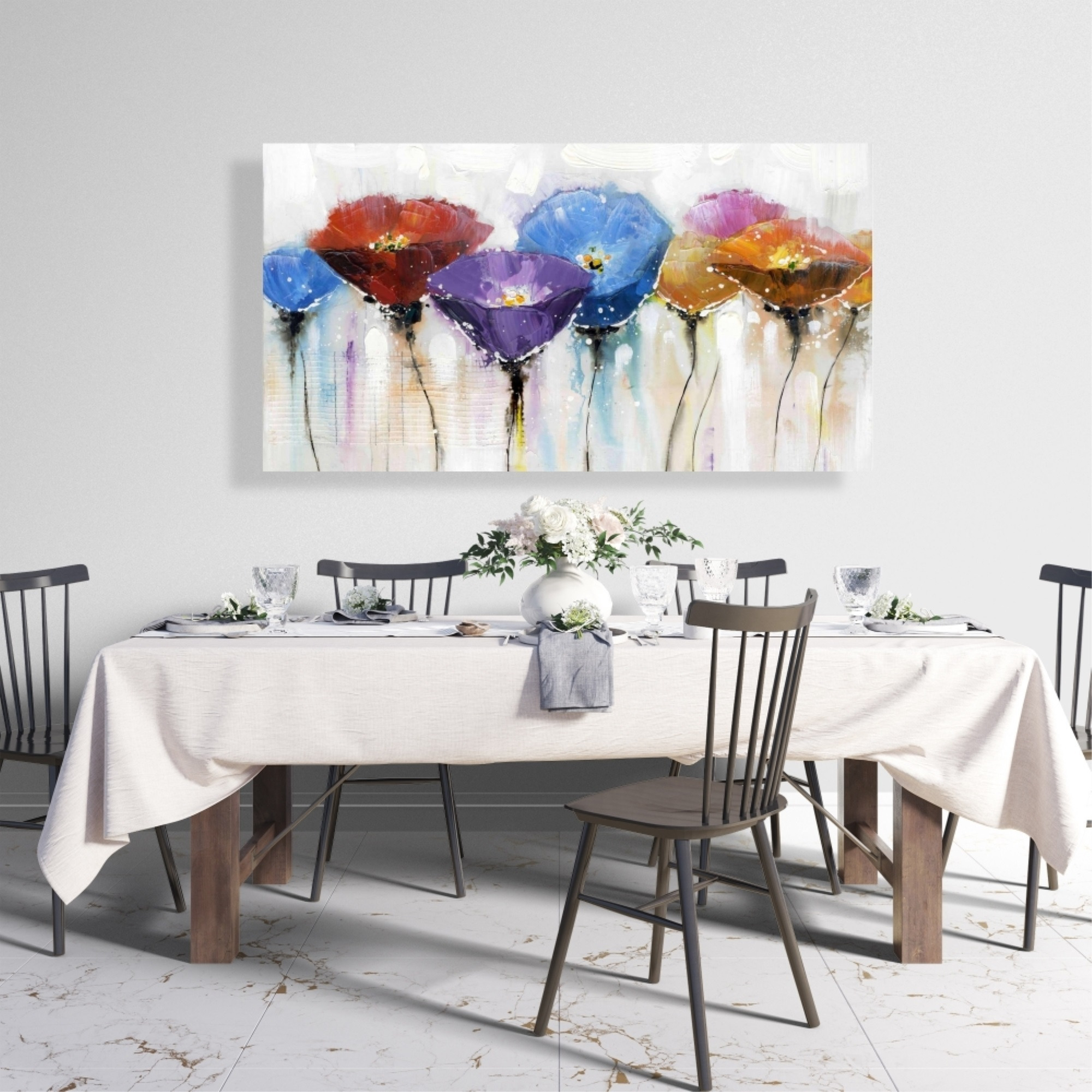 COLORFUL FLOWERS - Print on canvas by Begin Edition