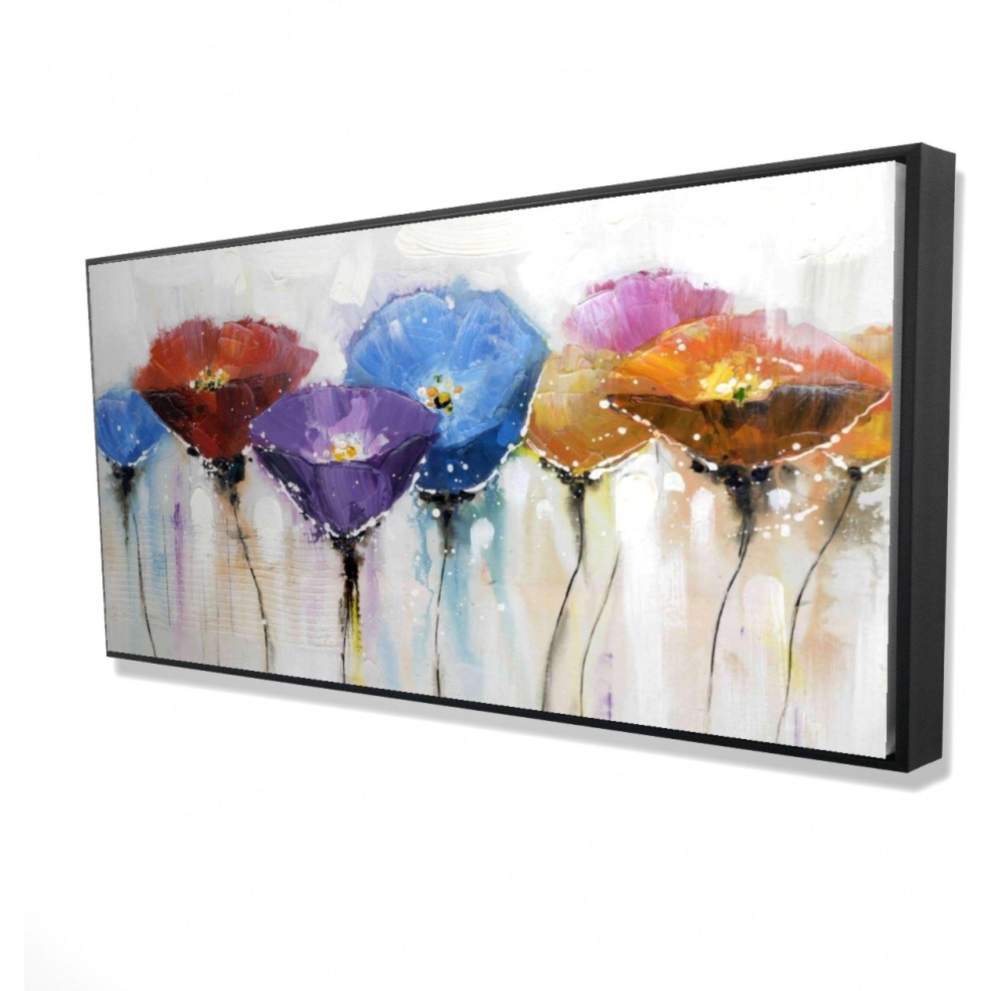 COLORFUL FLOWERS - Framed Print on canvas by Begin Edition