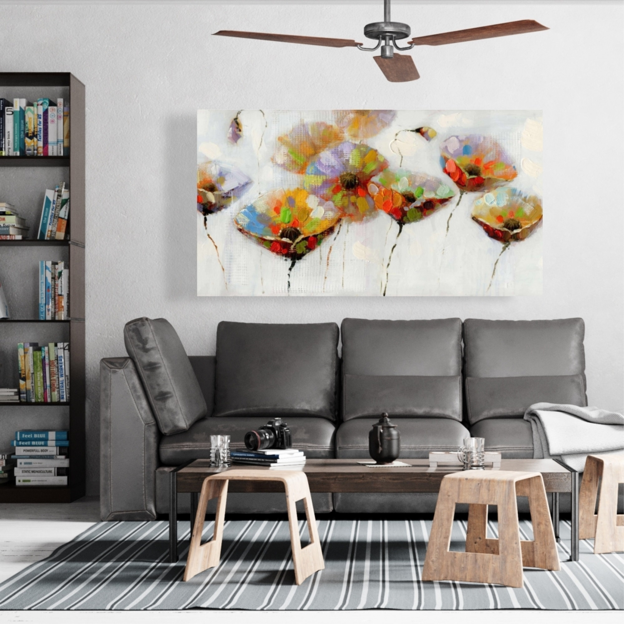 COLOR DOTTED FLOWERS - Print on canvas by Begin Edition