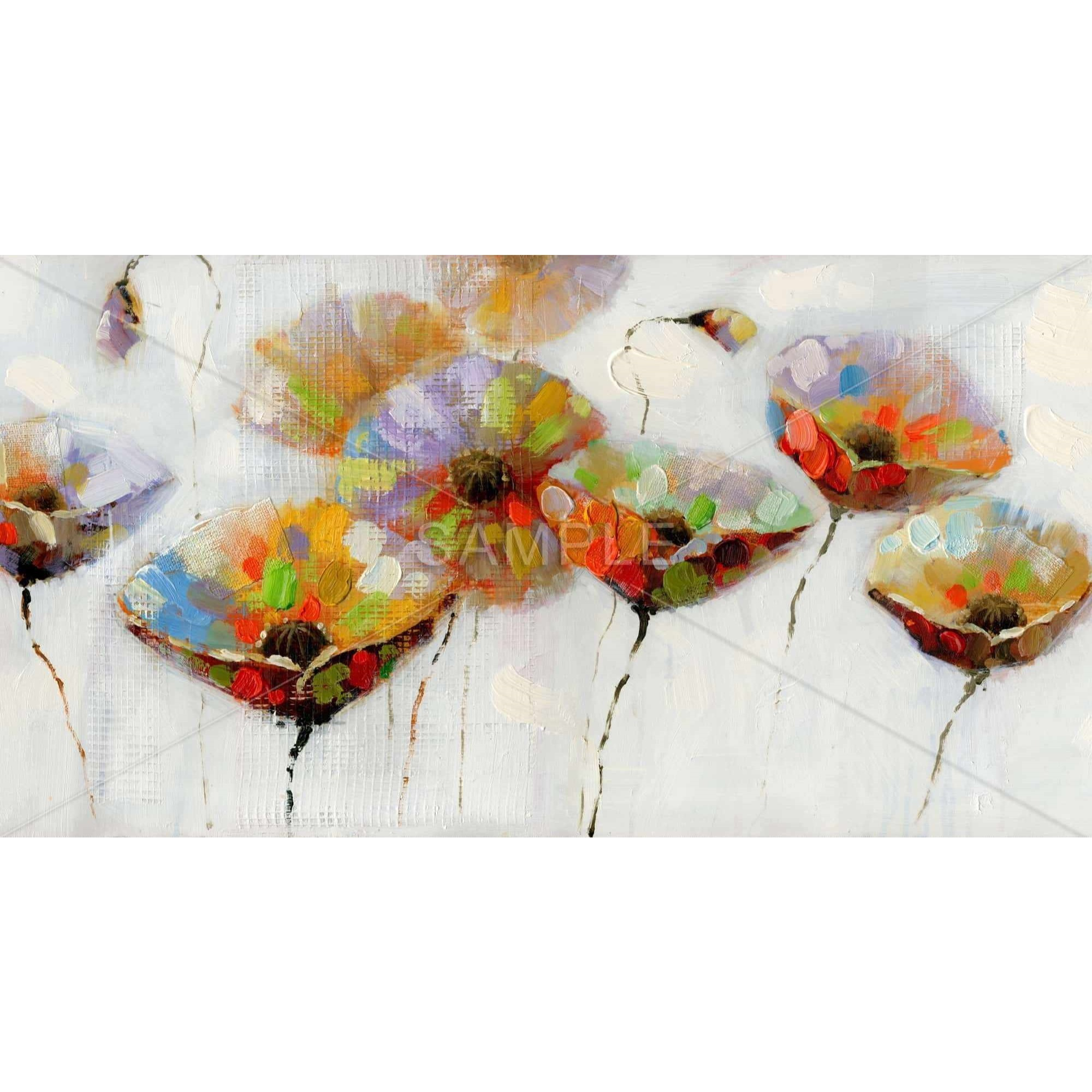 COLOR DOTTED FLOWERS - Framed Print on canvas by Begin Edition