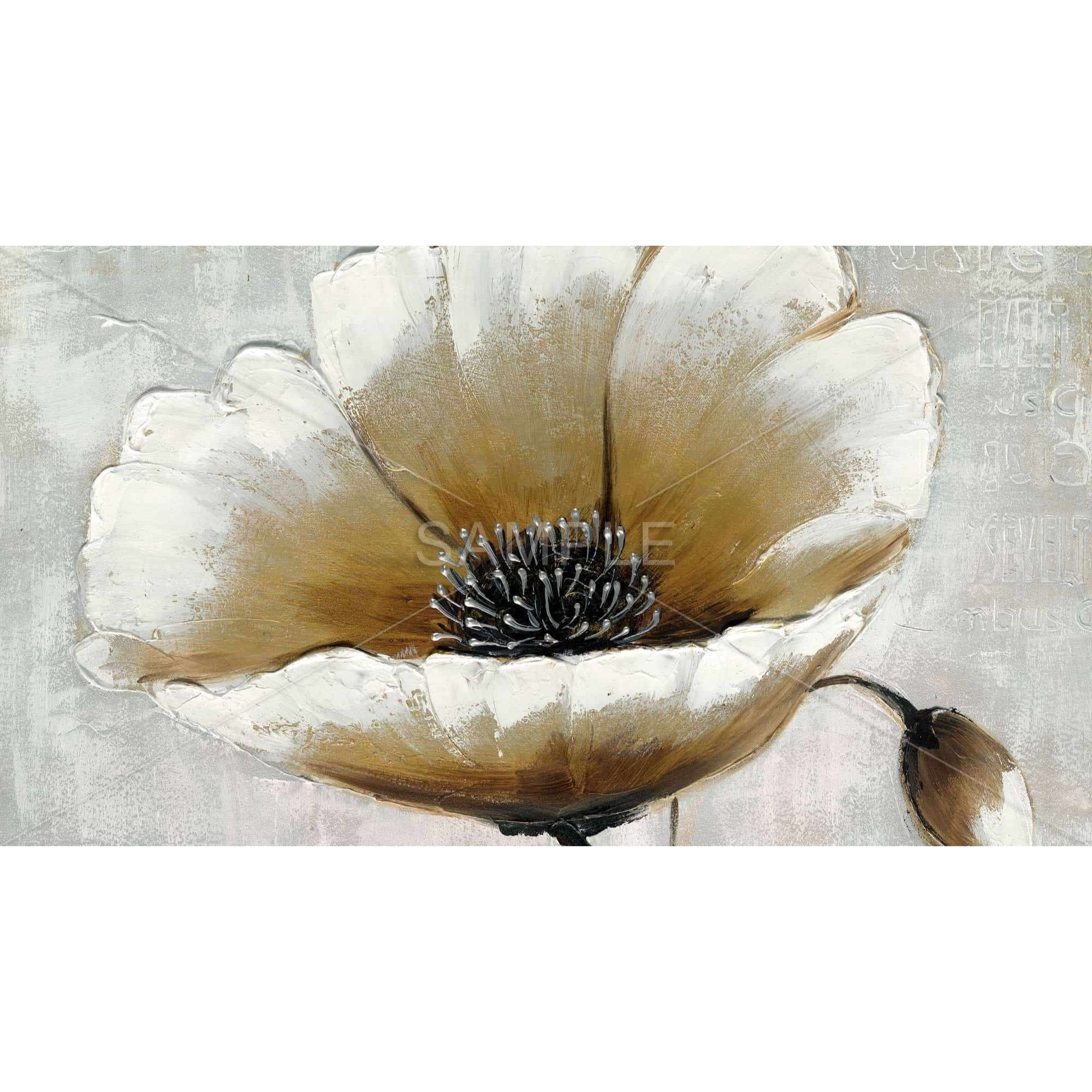 MODERN BEIGE FLOWER - Framed Print on canvas by Begin Edition