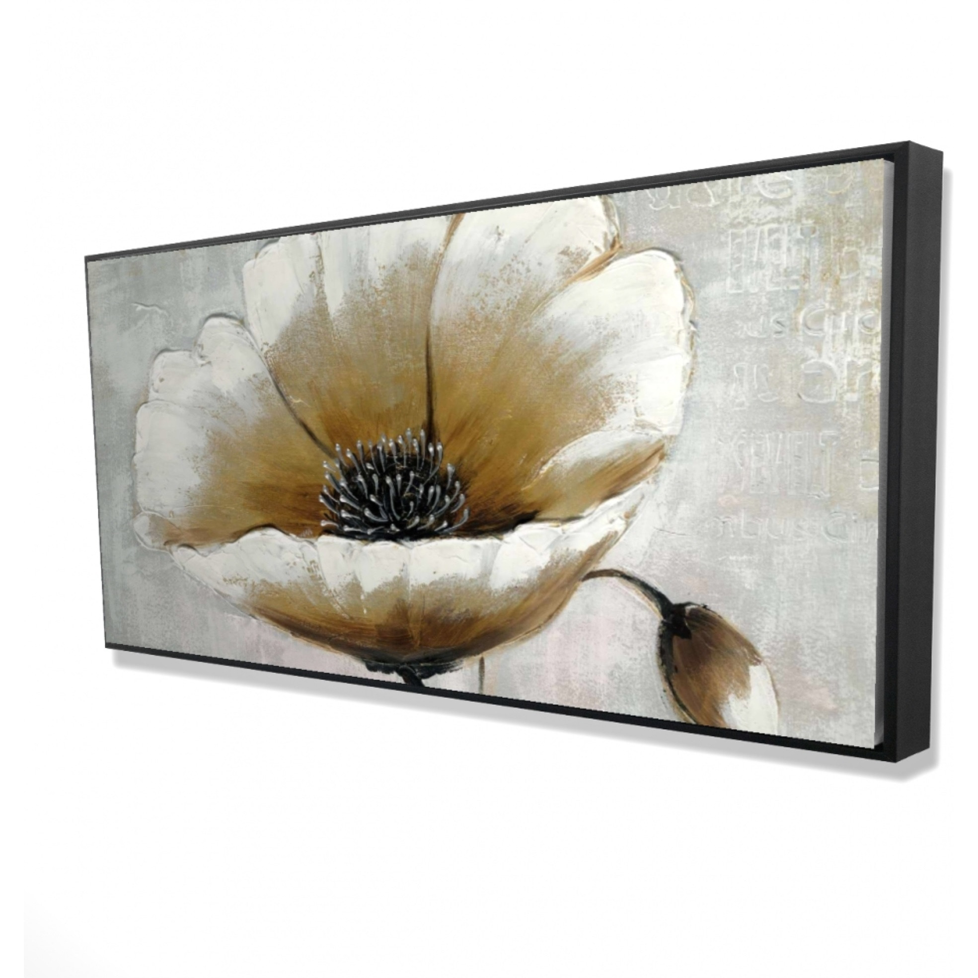 MODERN BEIGE FLOWER - Framed Print on canvas by Begin Edition