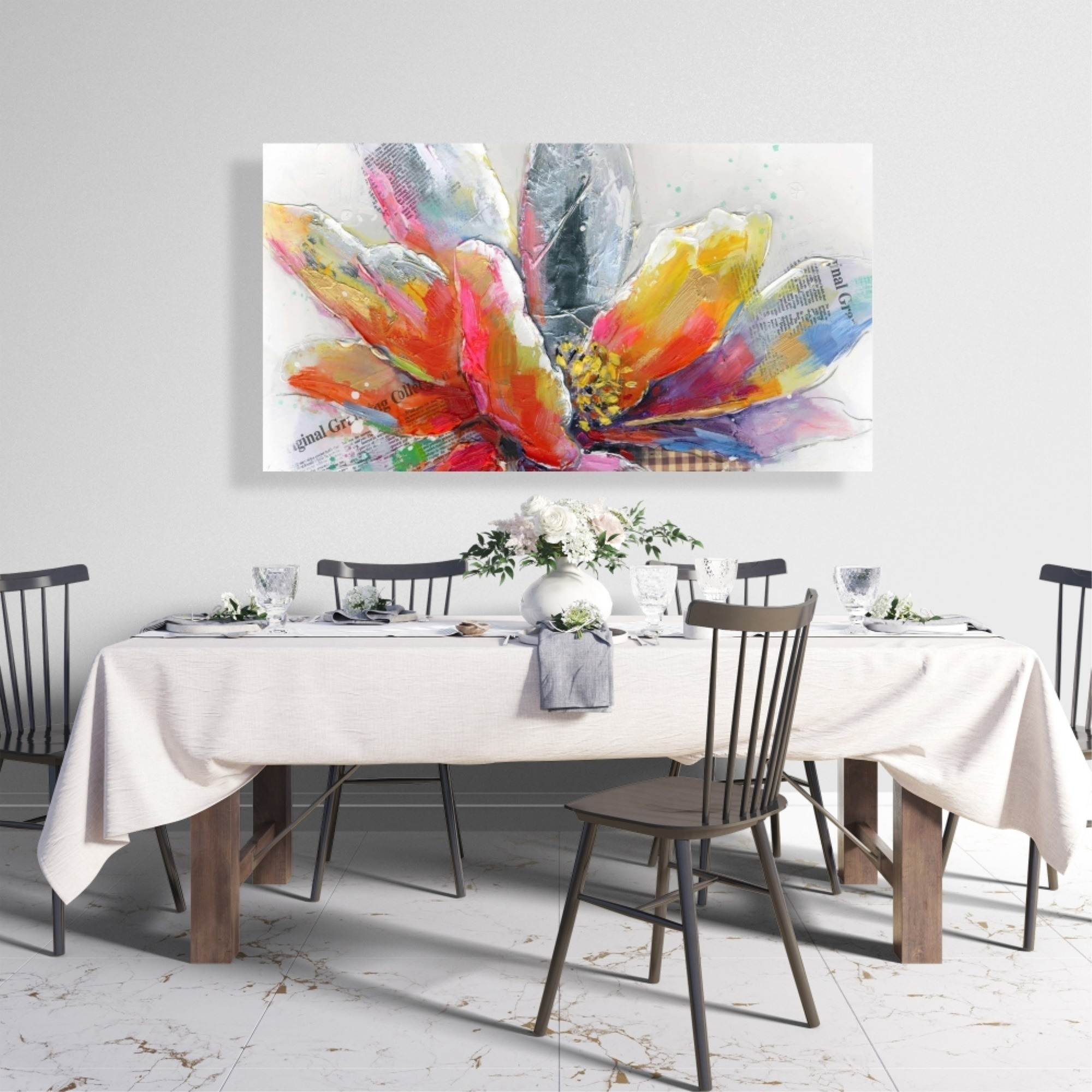 ABSTRACT FLOWER WITH TEXTURE - Print on canvas by Begin Edition