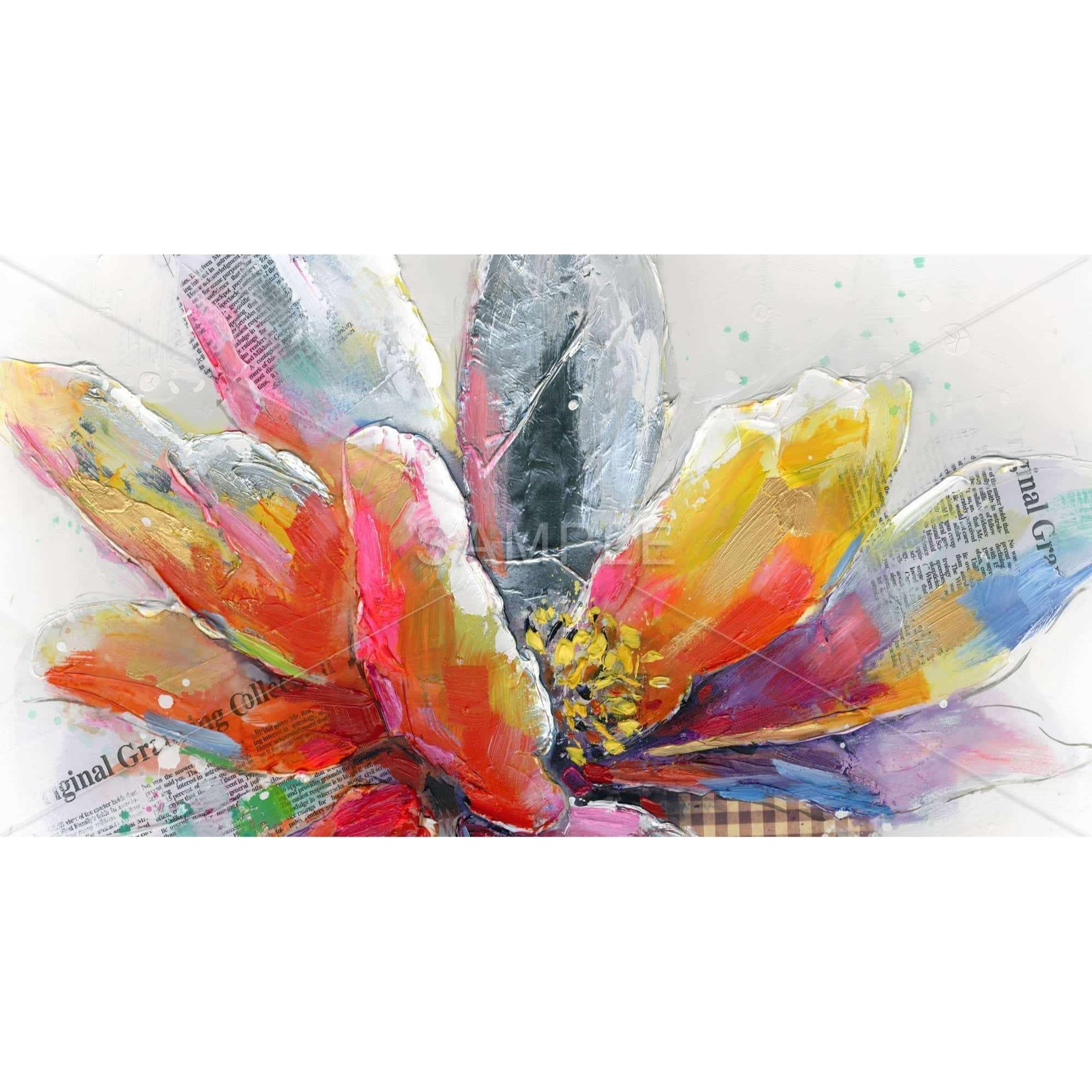 ABSTRACT FLOWER WITH TEXTURE - Print on canvas by Begin Edition